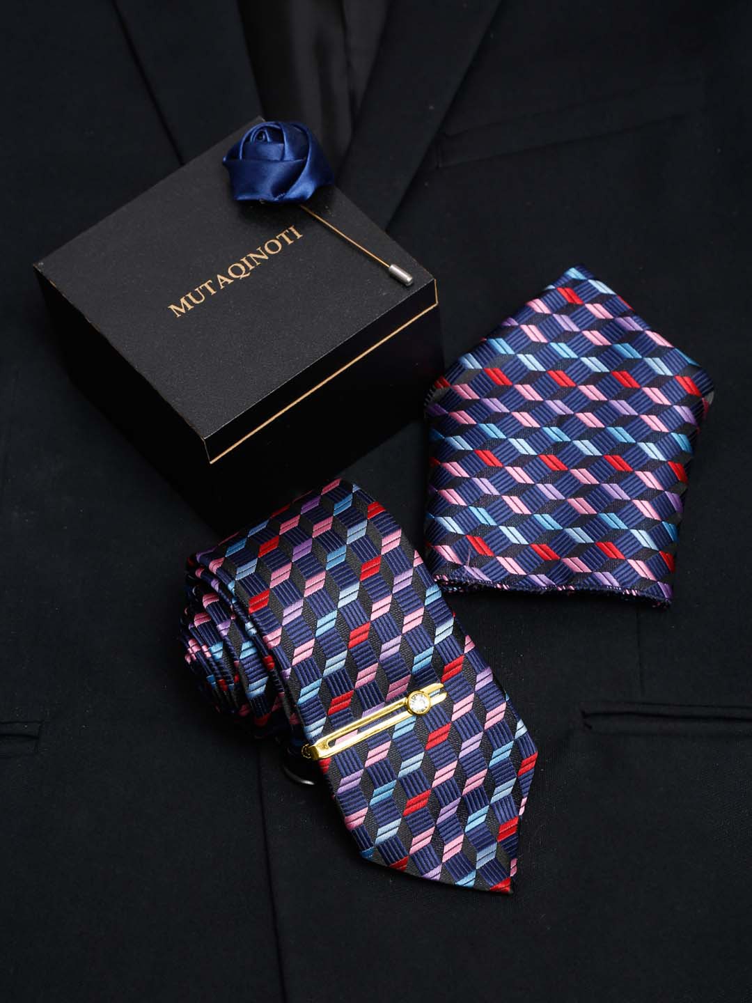 

MUTAQINOTI Men Accessory Gift Set, Blue