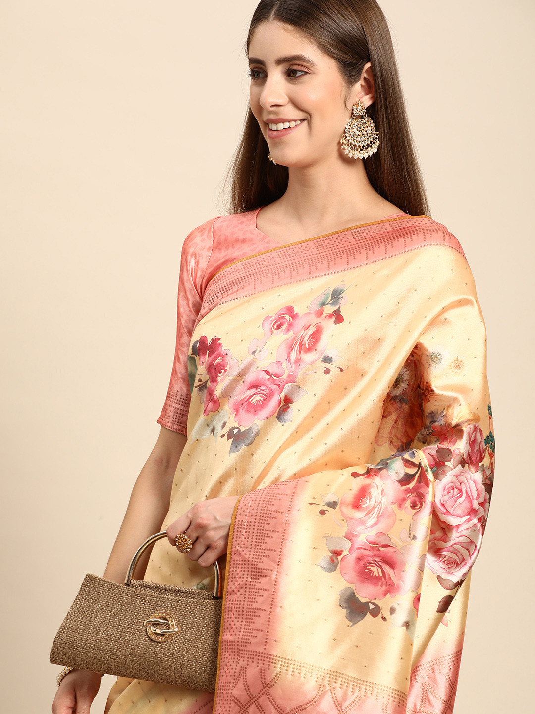 

Mitera Floral Pure Silk Banarasi Saree, Yellow