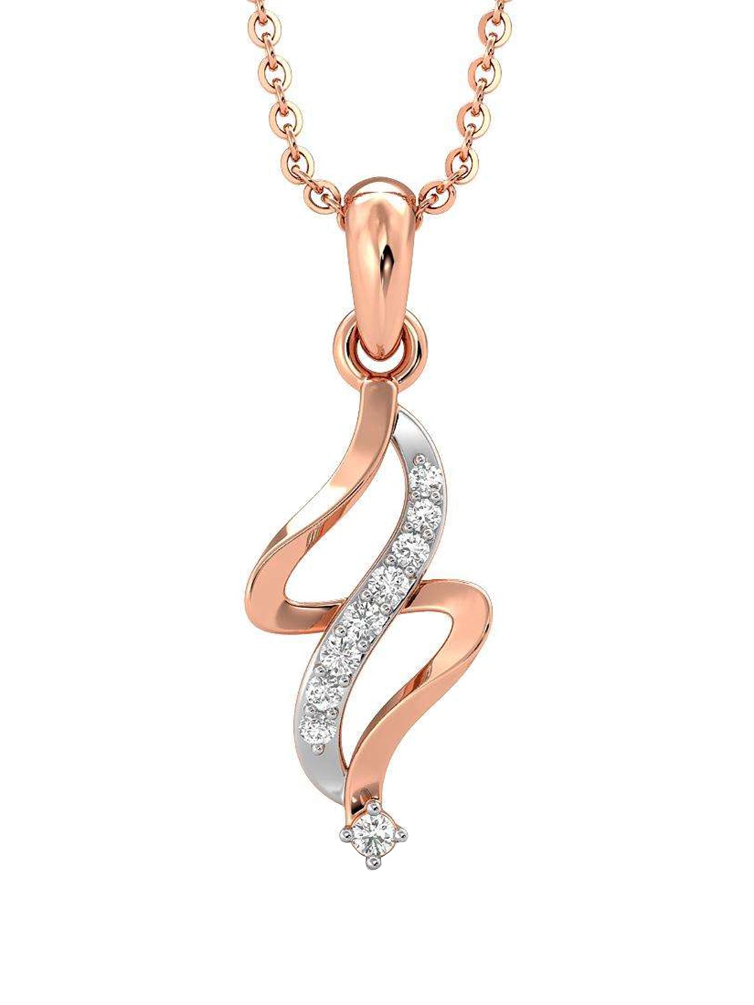 

CANDERE A KALYAN JEWELLERS COMPANY 14K Rose Gold-Plated CZ Studded Pendant- 0.77 gm, White