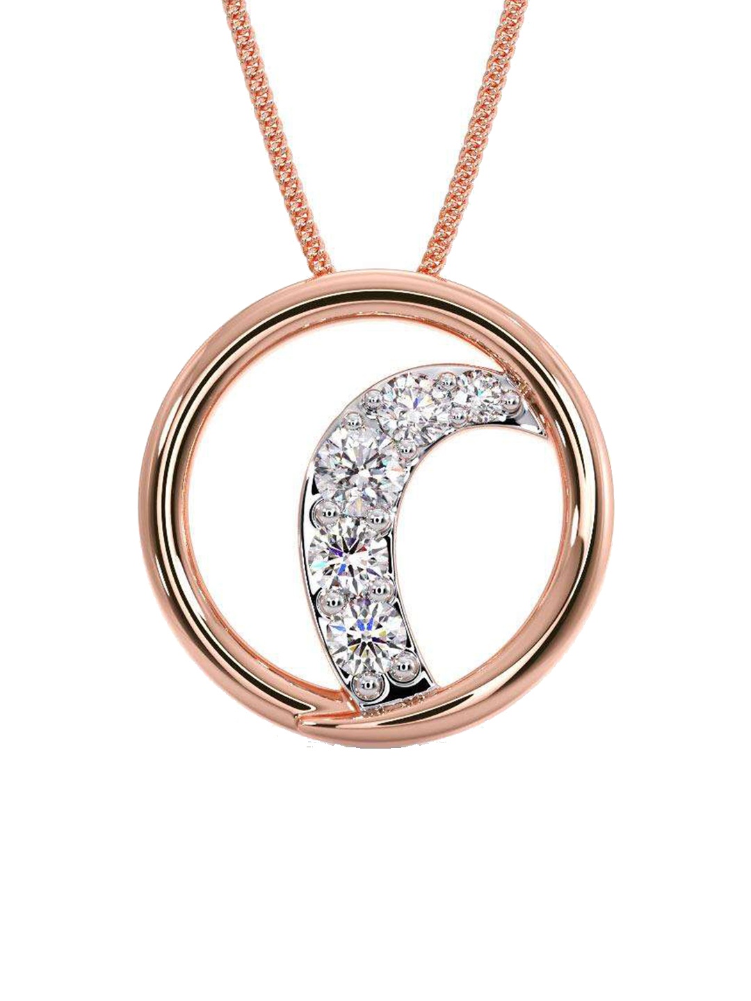 

CANDERE A KALYAN JEWELLERS COMPANY 14K BIS Hallmark Rose Gold CZ Studded Pendant, White