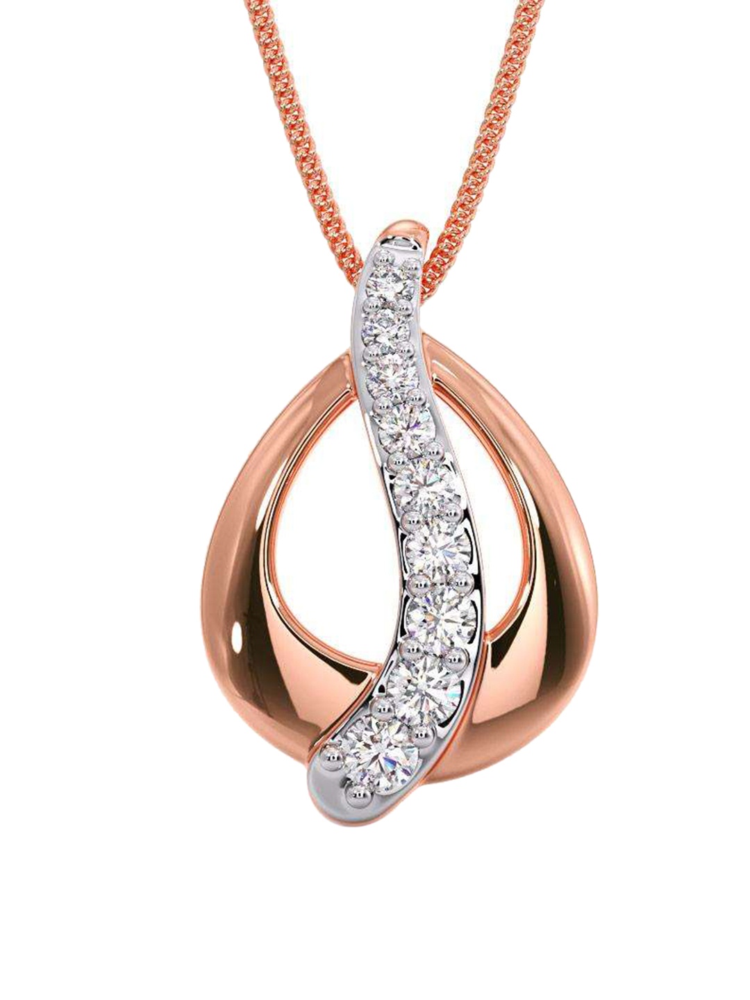 

CANDERE A KALYAN JEWELLERS COMPANY 18K Yellow Gold & CZ Studded BIS Hallmark Lightweight Pendant, White