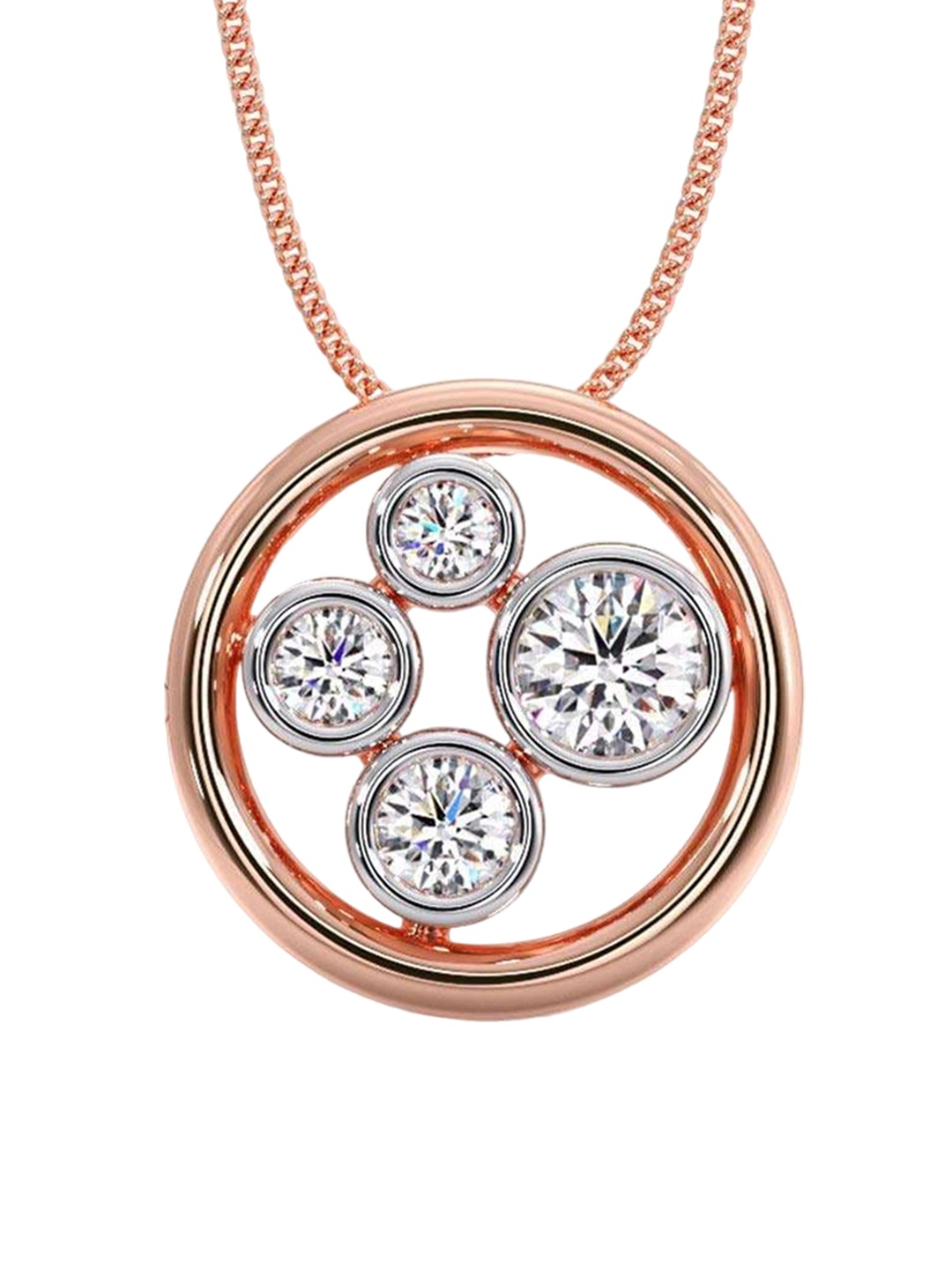 

CANDERE A KALYAN JEWELLERS COMPANY 18K Rose Gold BIS Hallmark & Cubic Zirconia Pendant, White