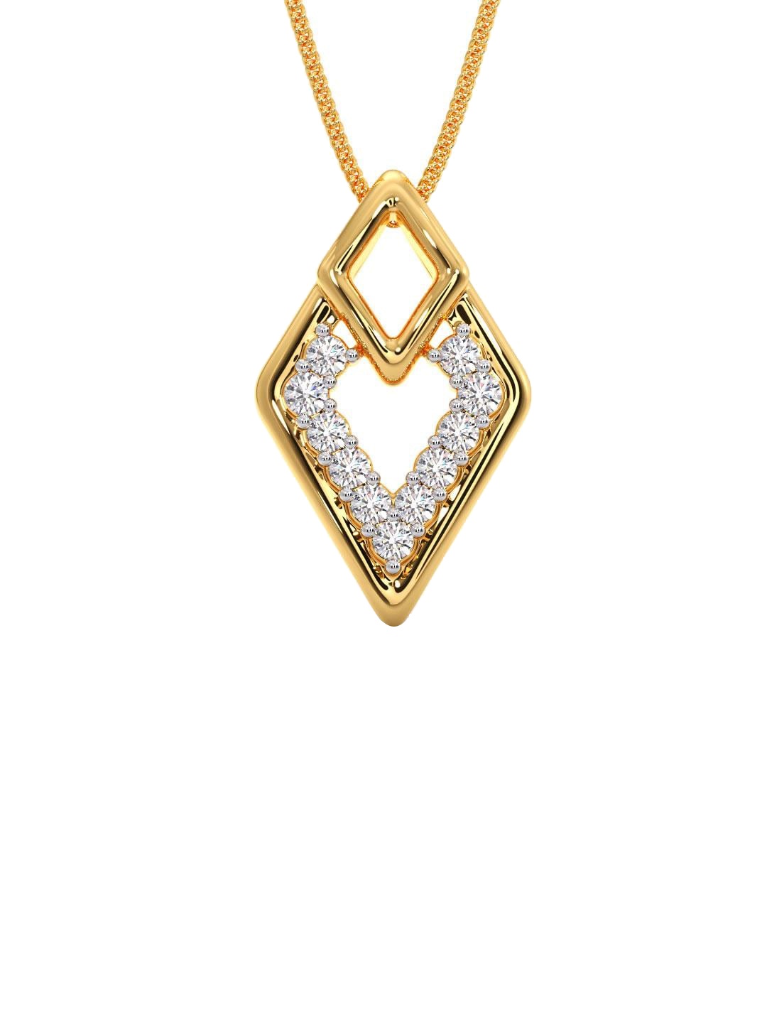 

CANDERE A KALYAN JEWELLERS COMPANY 14K Yellow Gold & CZ Studded Pendant - 0.68 g, White