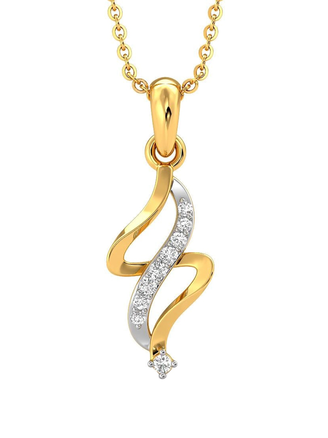 

CANDERE A KALYAN JEWELLERS COMPANY 14K BIS Hallmark Yellow Gold & CZ Pendant-0.77 g, White
