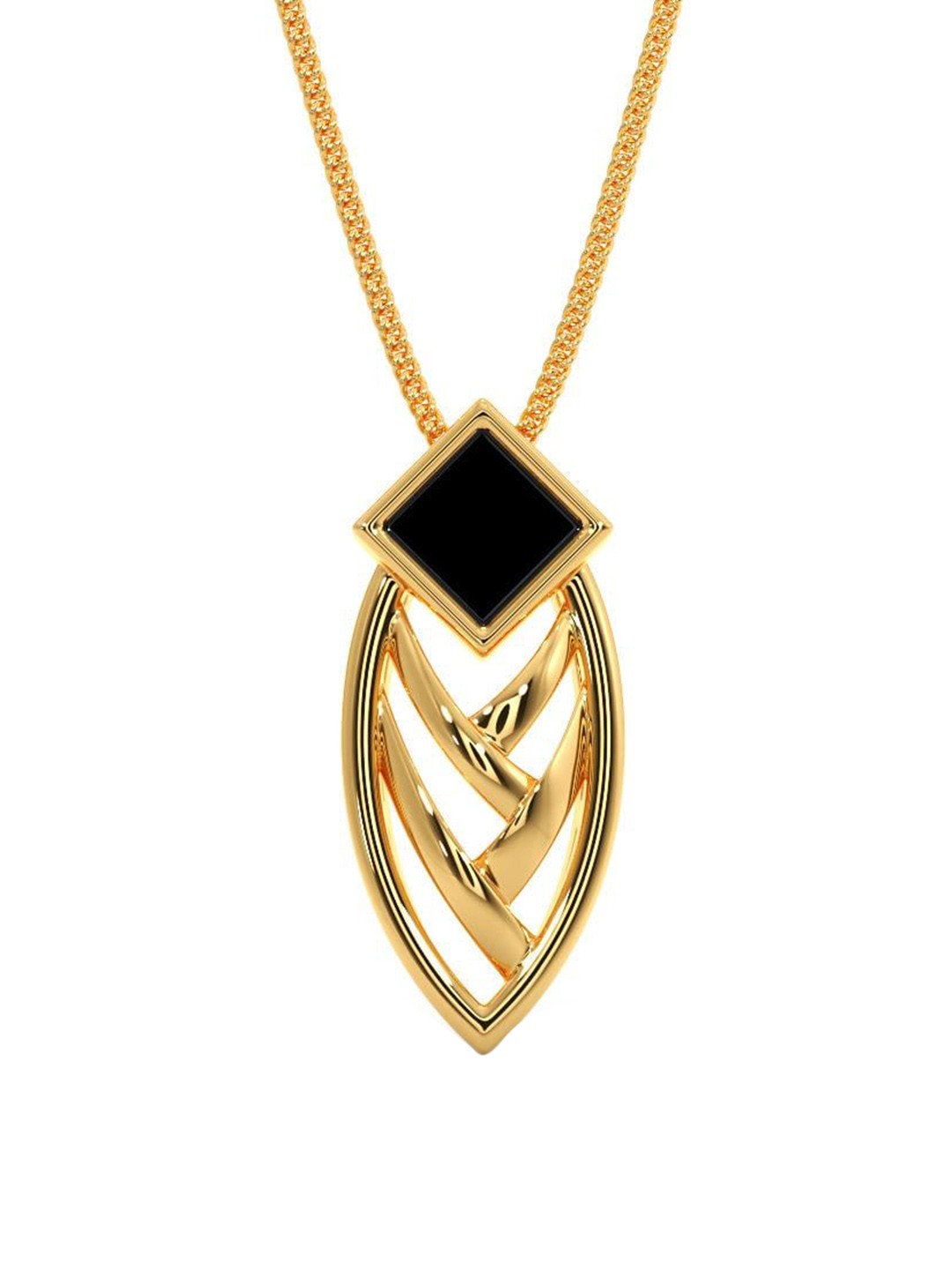 

CANDERE A KALYAN JEWELLERS COMPANY 18K BIS Hallmark Stone Studded Pendant- 0.49 g, Black