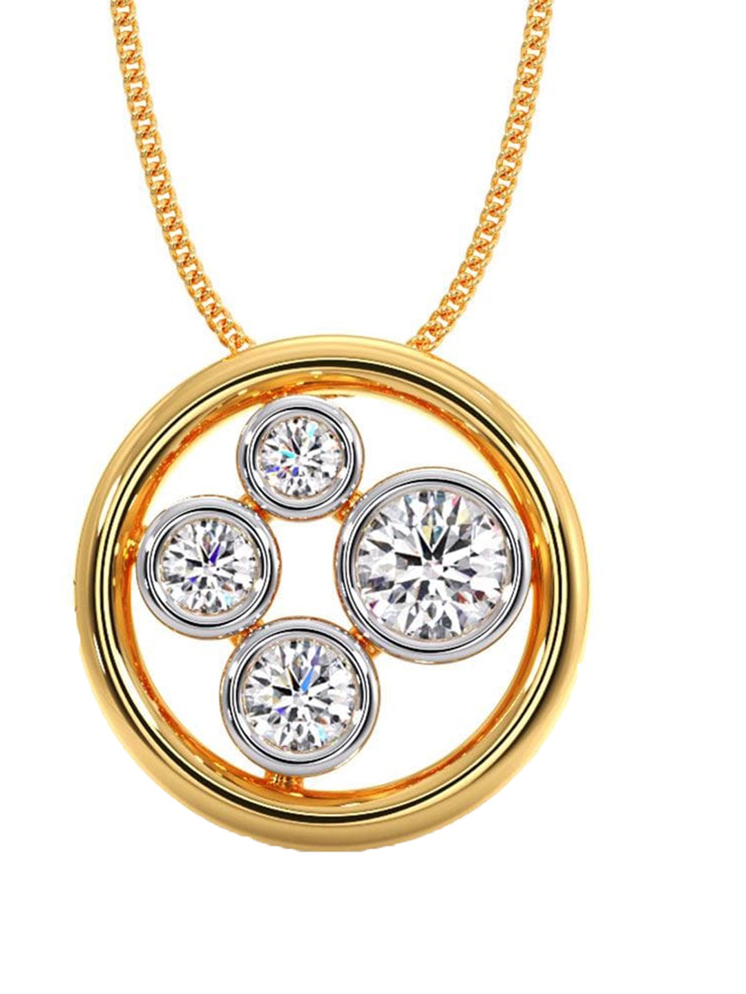 

CANDERE A KALYAN JEWELLERS COMPANY 14K Yellow Gold & CZ Studded Pendant - 0.77g, White