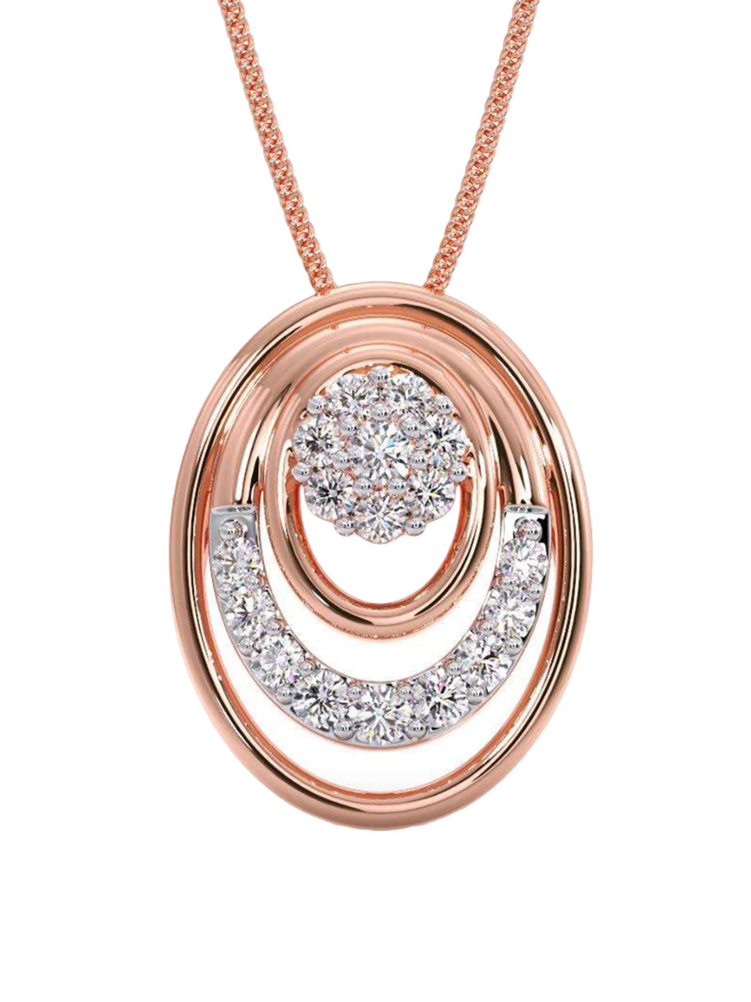 

CANDERE A KALYAN JEWELLERS COMPANY 14K Rose Gold & CZ Studded Pendant - 1.28 g, White