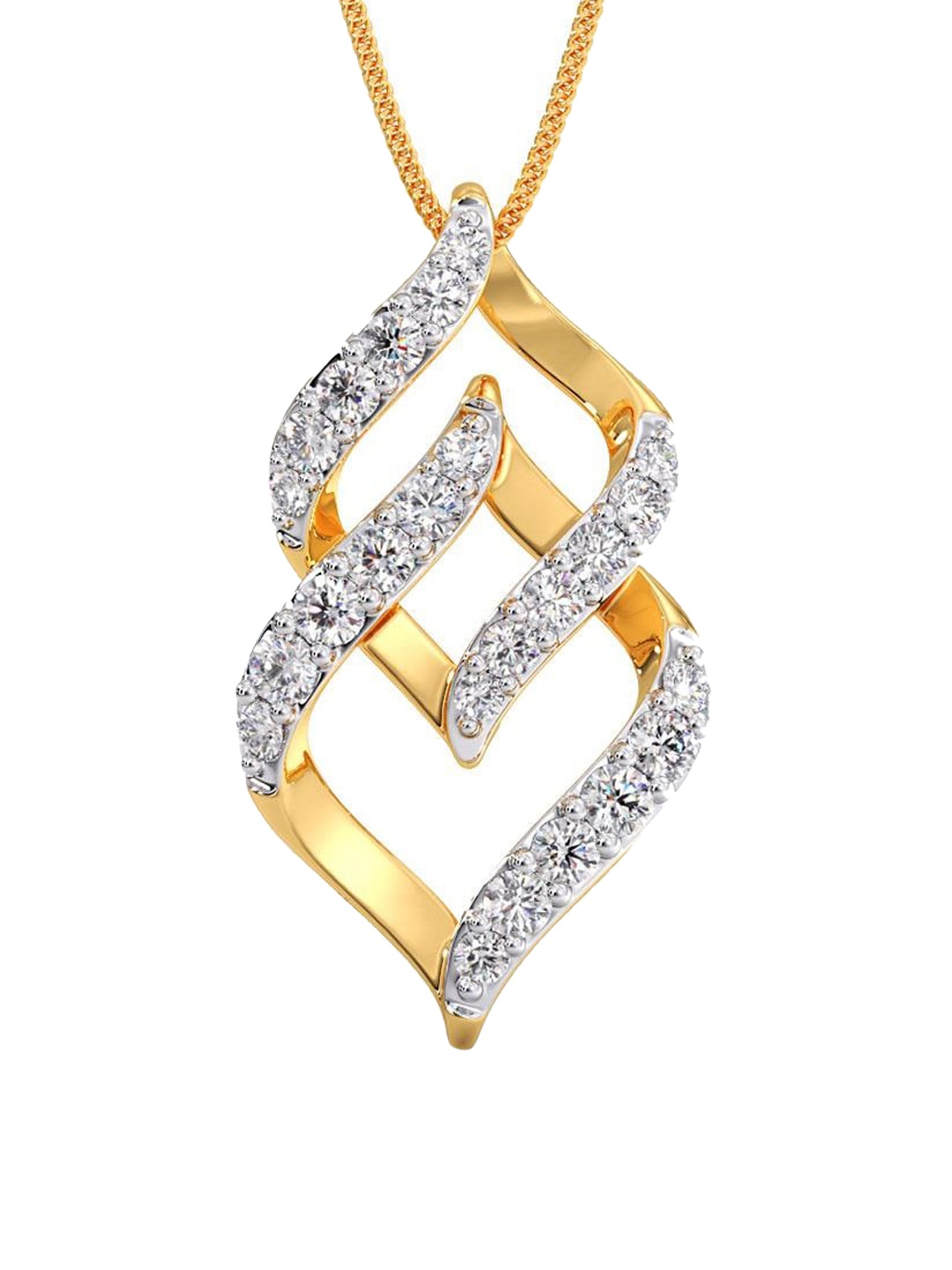 

CANDERE A KALYAN JEWELLERS COMPANY 14K Yellow Gold Cubic Zirconia-Studded Pendant-1.28 g, White