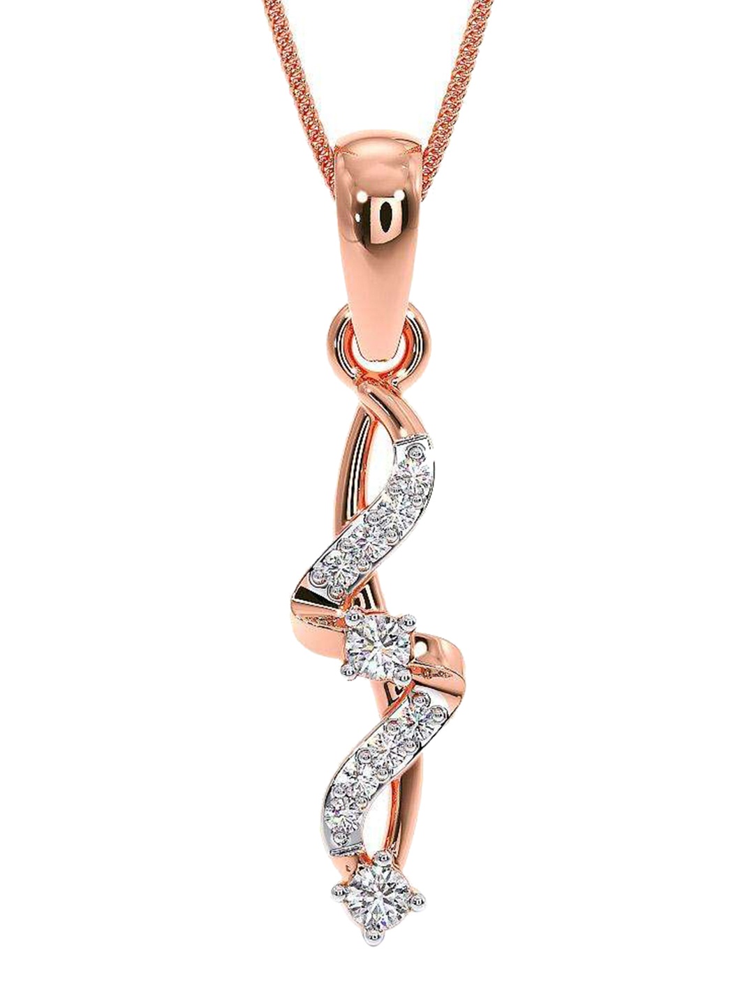 

CANDERE A KALYAN JEWELLERS COMPANY 14K Rose Gold CZ Studded Pendant 0.68 g, White