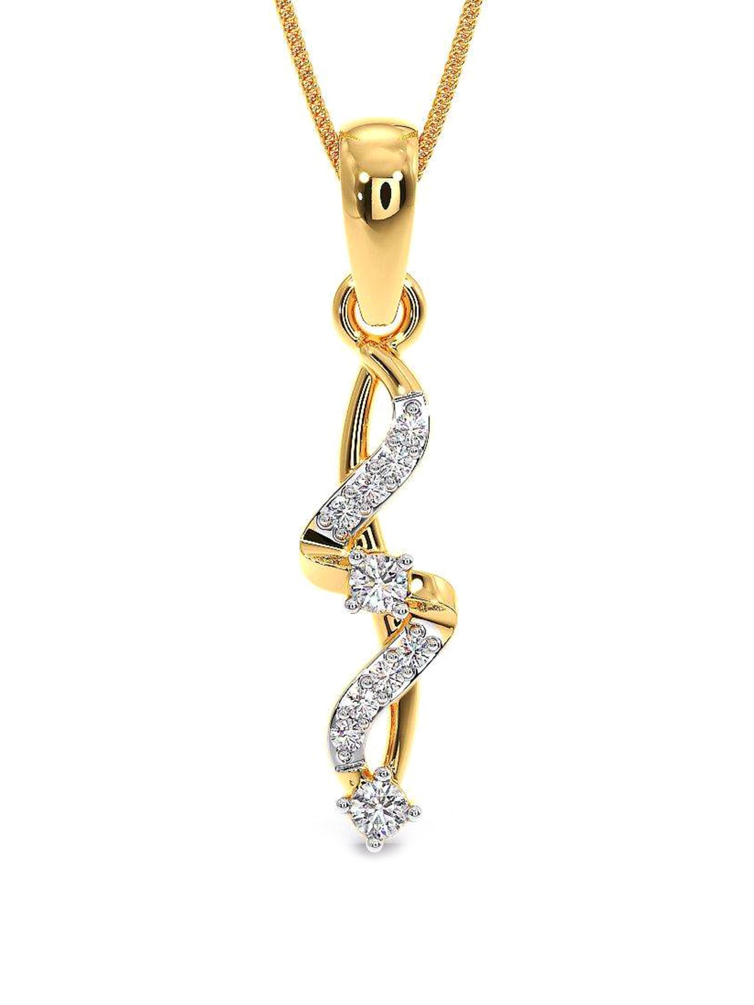 

CANDERE A KALYAN JEWELLERS COMPANY 14K Yellow Gold & CZ Studded Pendant 0.68 g, White