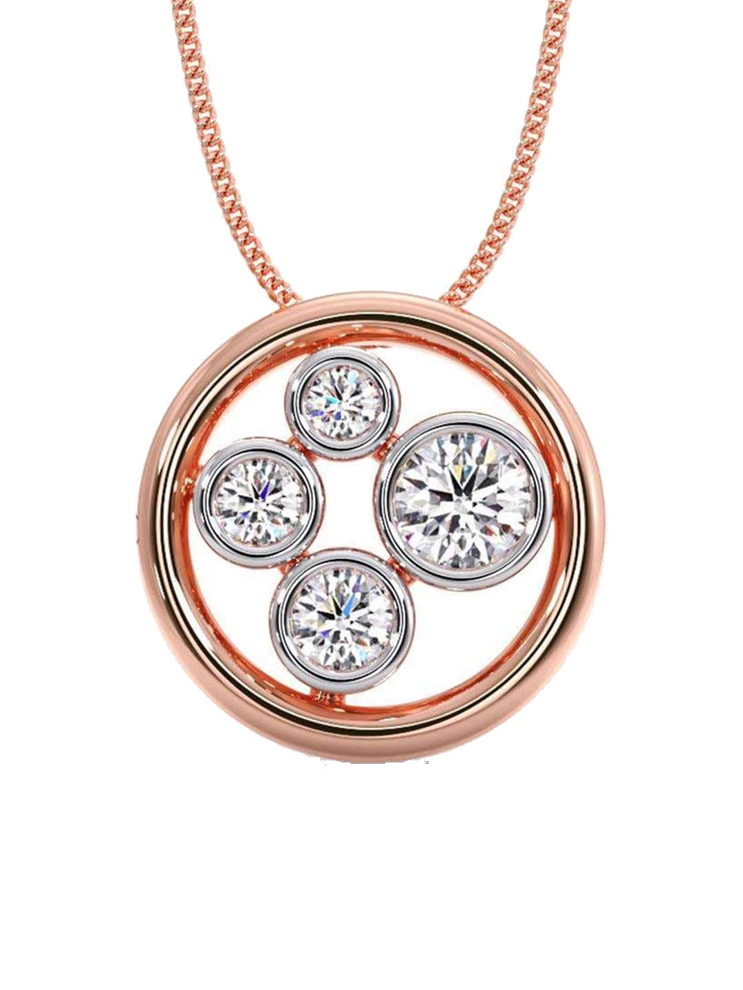 

CANDERE A KALYAN JEWELLERS COMPANY 14K Rose Gold CZ Studded BIS Hallmark Pendant 0.77 g, White