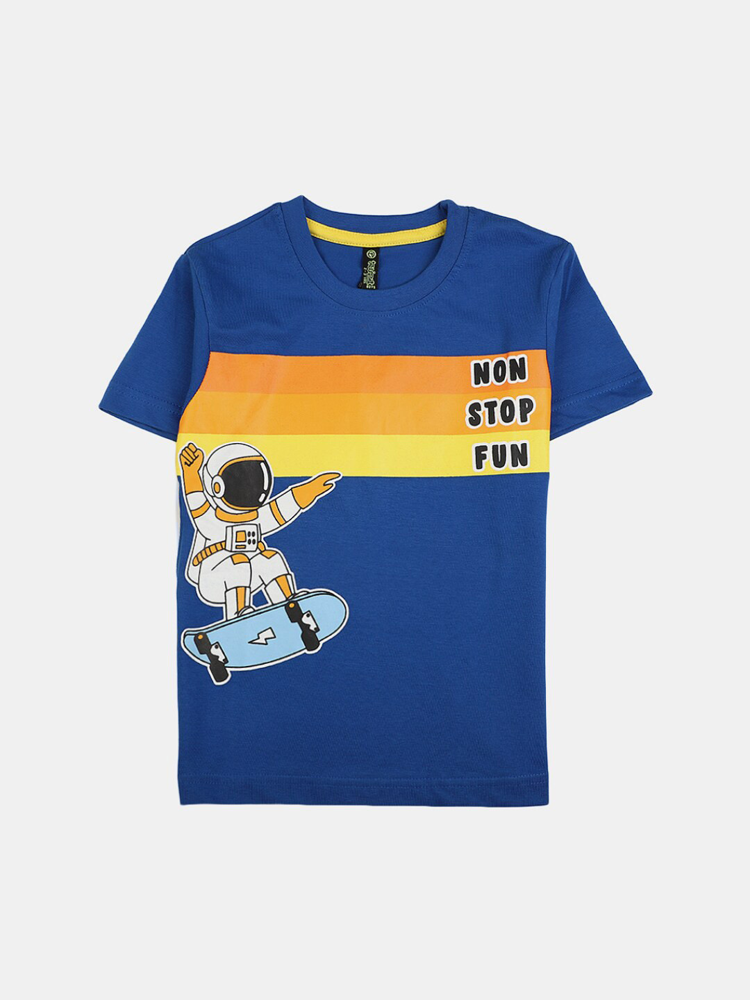 

V-Mart Boys Printed Round Neck Cotton T-shirt, Blue