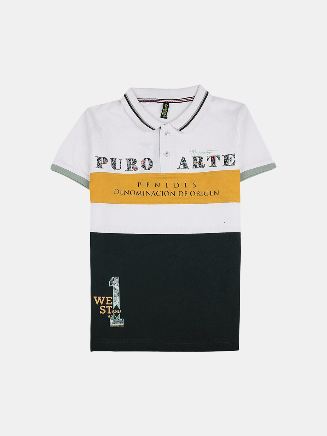 

V-Mart Boys Pique Short Sleeve Polo Collar Cotton T-shirt, White