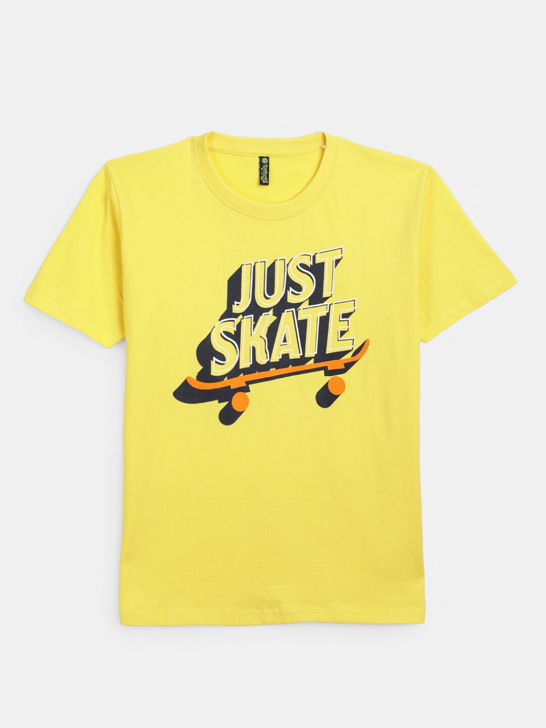 

V-Mart Boys Typography Printed Cotton T-Shirt, Yellow