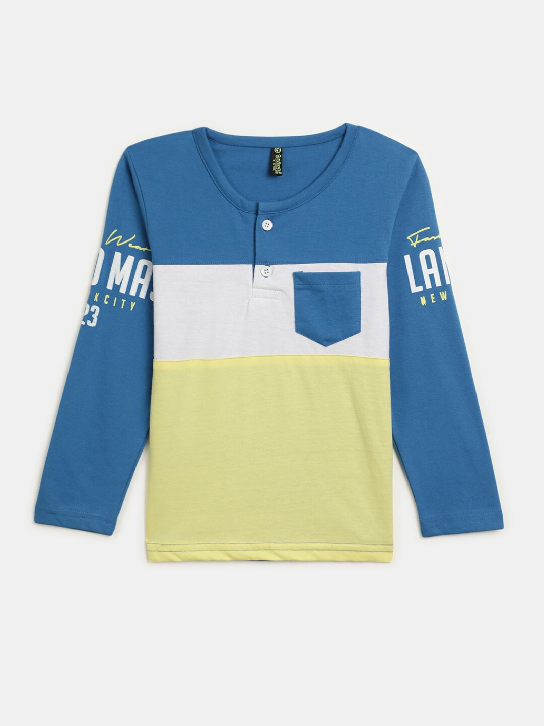 

V-Mart Boys Colourblocked Cotton T-shirt, Blue