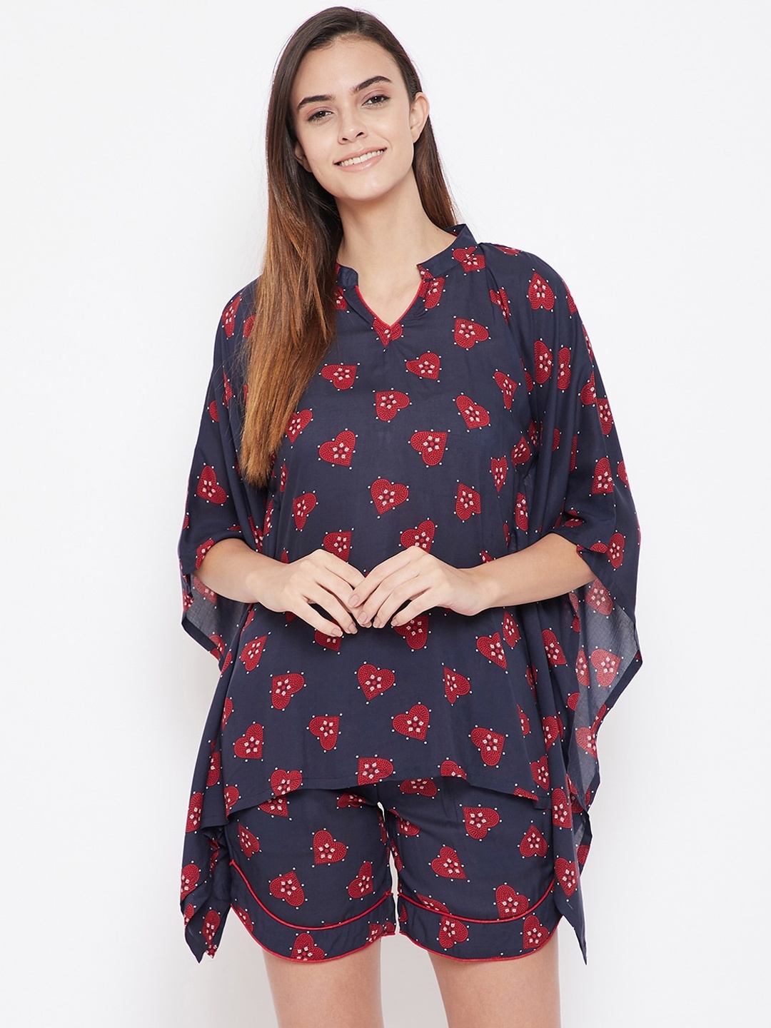 

The Kaftan Company Conversational Printed Night Suit, Blue