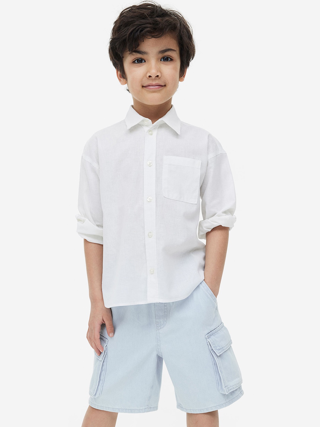 

H&M Boys Cotton Cargo Shorts, Blue