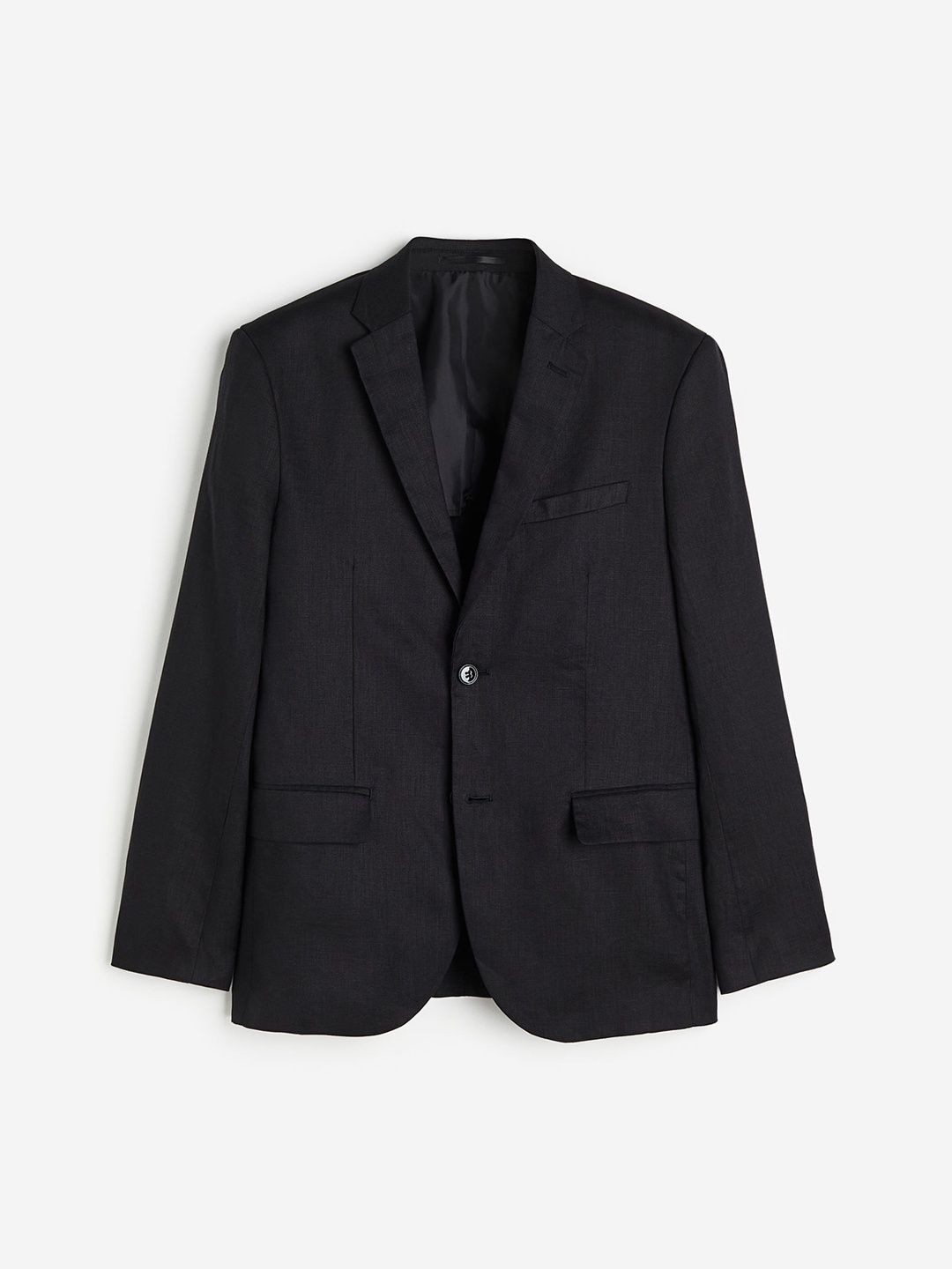 

H&M Men Pure Linen Jacket Slim-Fit, Black
