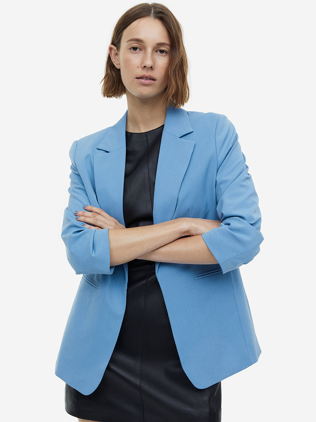 

H&M 3/4-Length-Sleeve Jacket, Blue