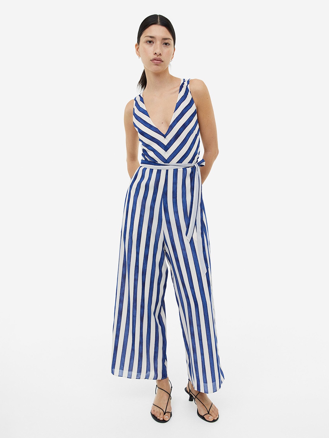 

H&M Sleeveless crpe Jumpsuit, Blue