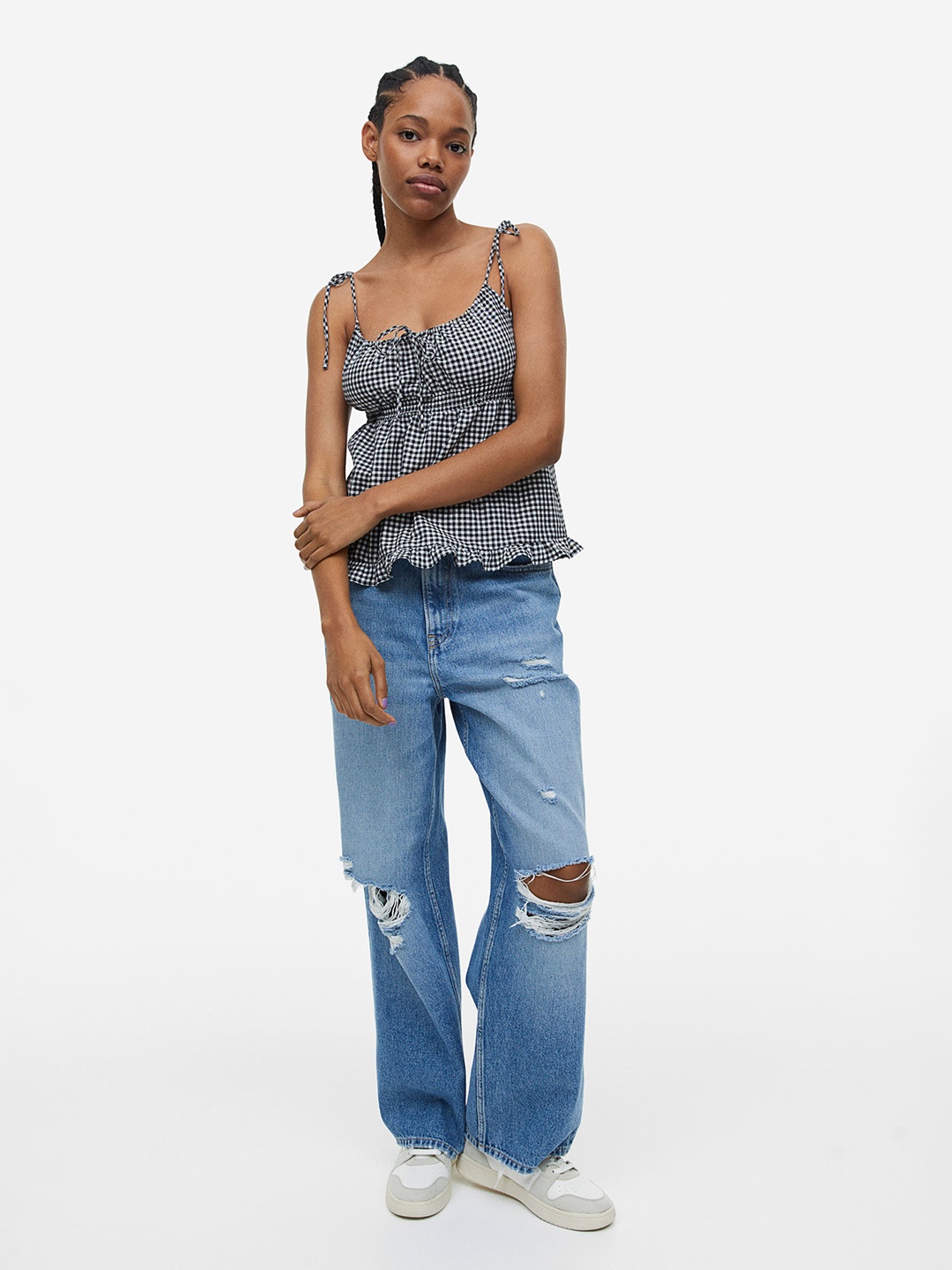 

H&M Tie-Detail Top, Black