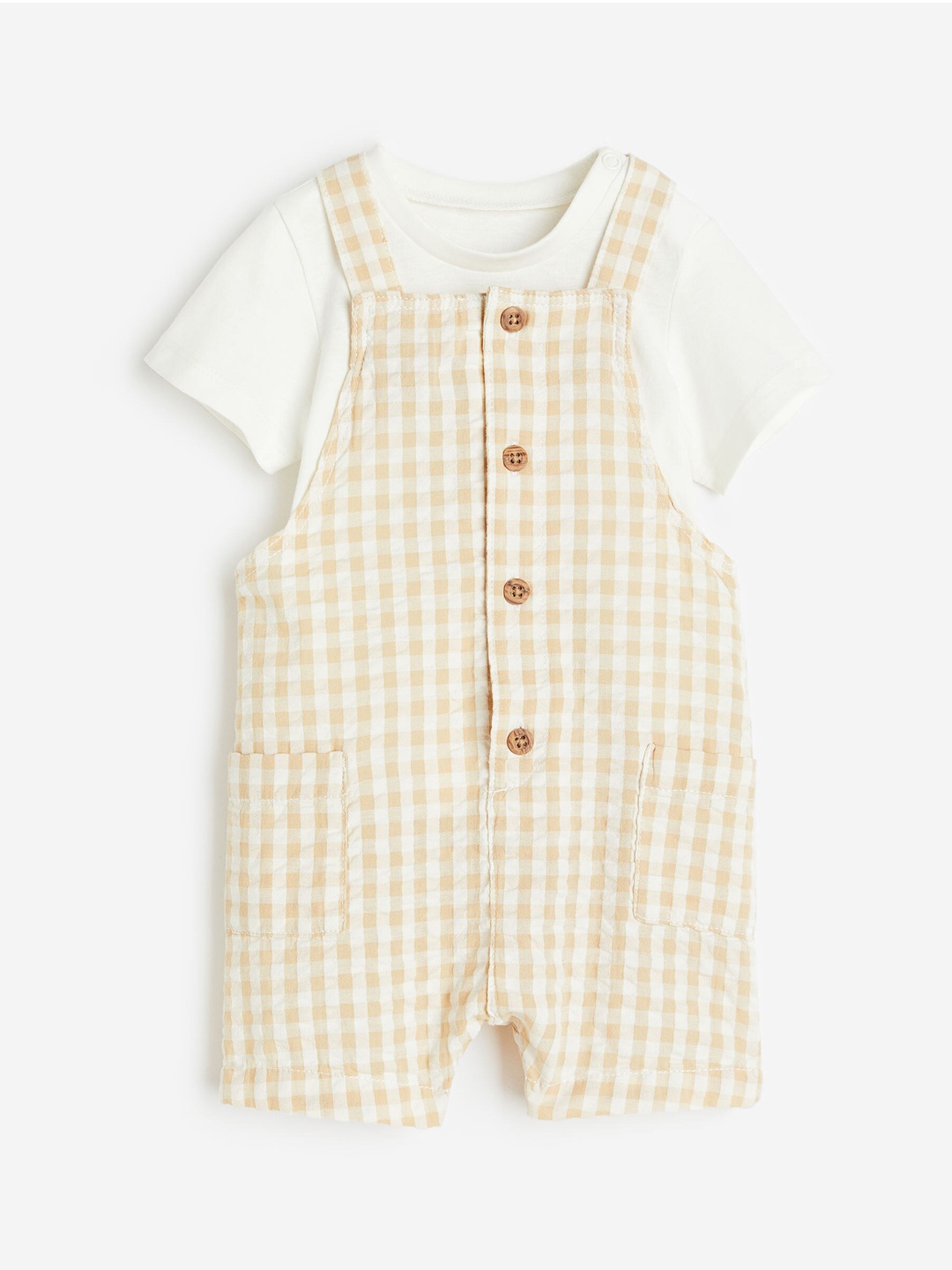

H&M Boys 2-Piece Pure Cotton Set, Beige