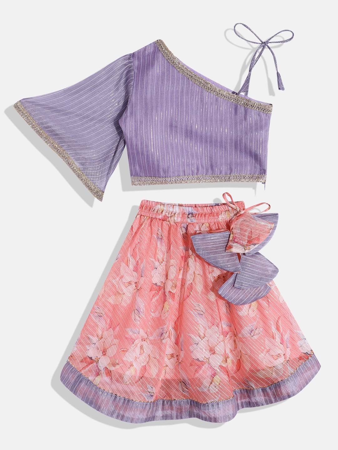 

Readiprint Fashions Girls Printed Ready to Wear Lehenga & Choli, Purple