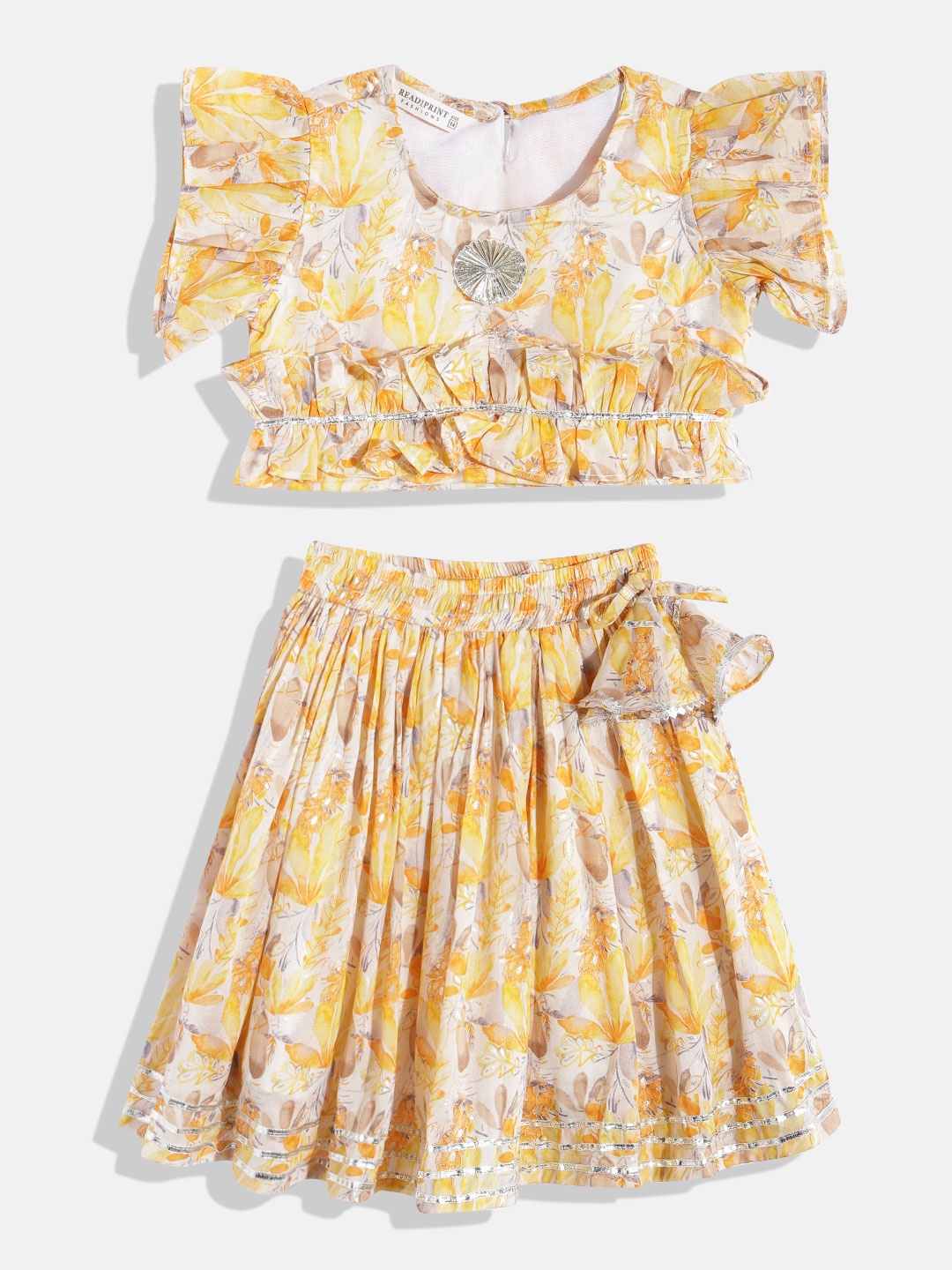 

Readiprint Girls Printed Ready to Wear Lehenga &, Yellow