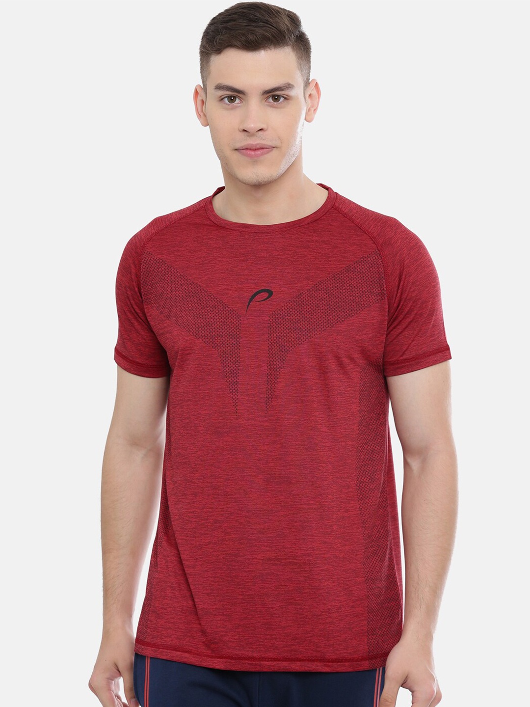 

Proline Men Printed Round Neck T-shirt, Red