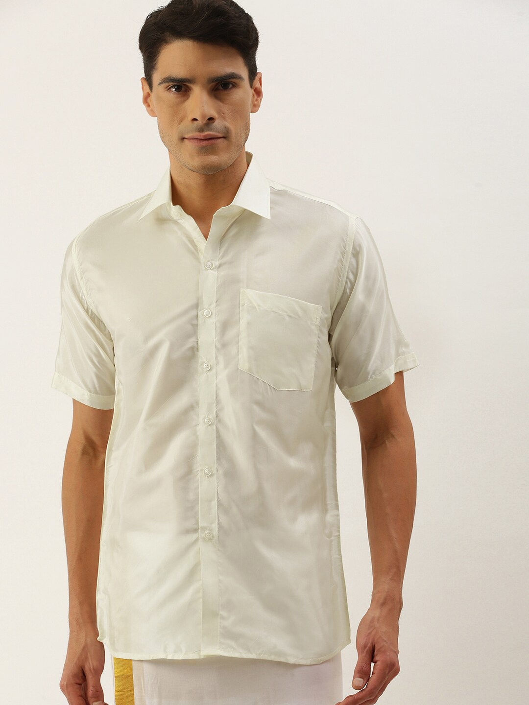 

THANGAMAGAN Standard Ethnic Shirt, Off white