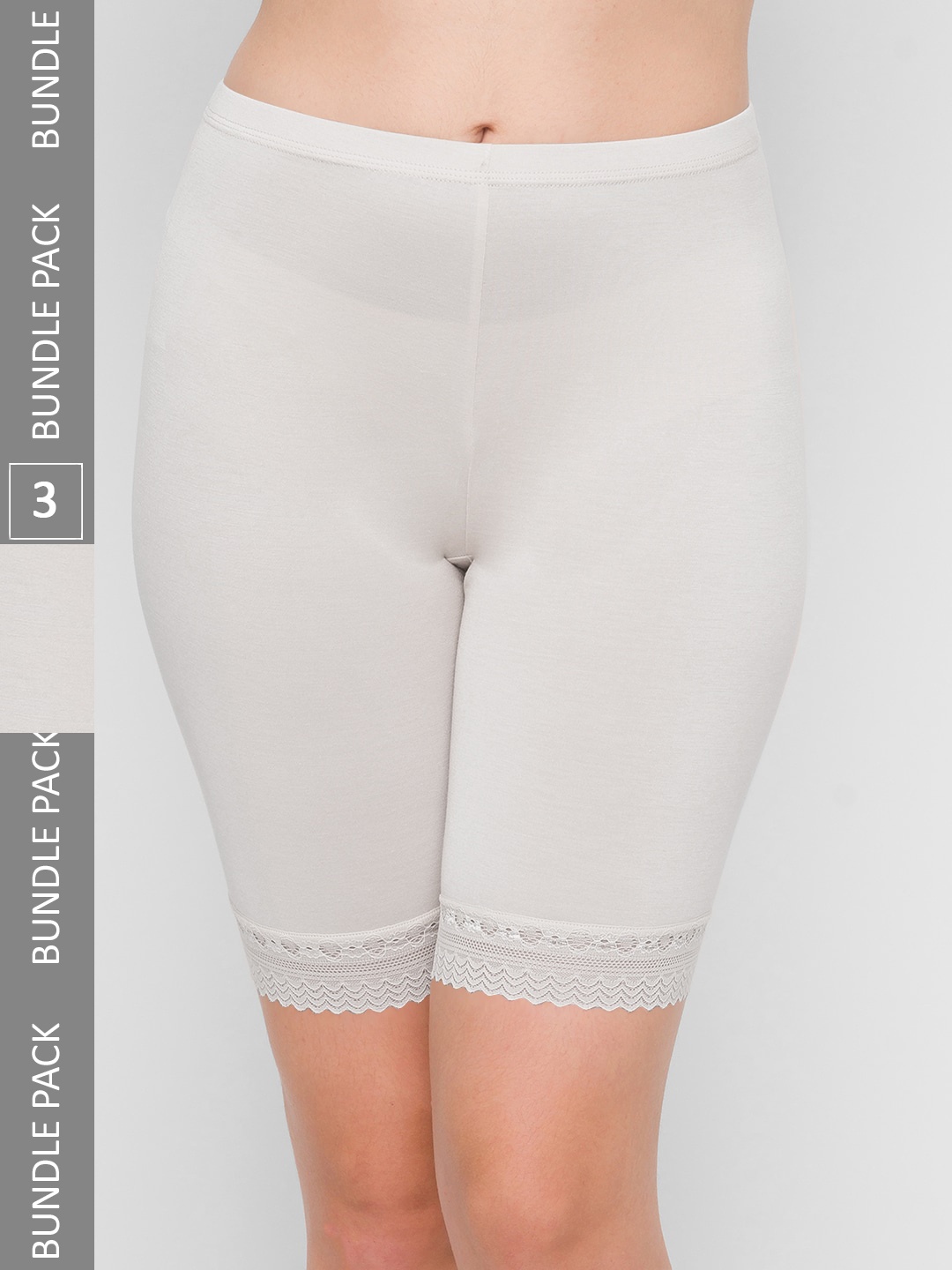 

NOIRA Women Pack Of 3 Mid- Rise Boy Shorts Briefs, White