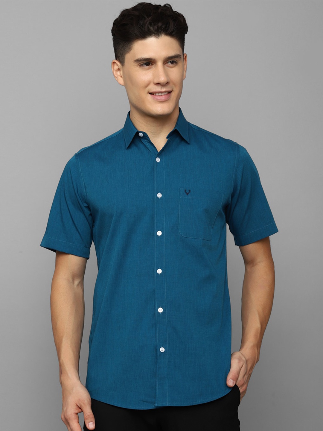 

Allen Solly Men Cotton Slim Fit Opaque Casual Shirt, Blue