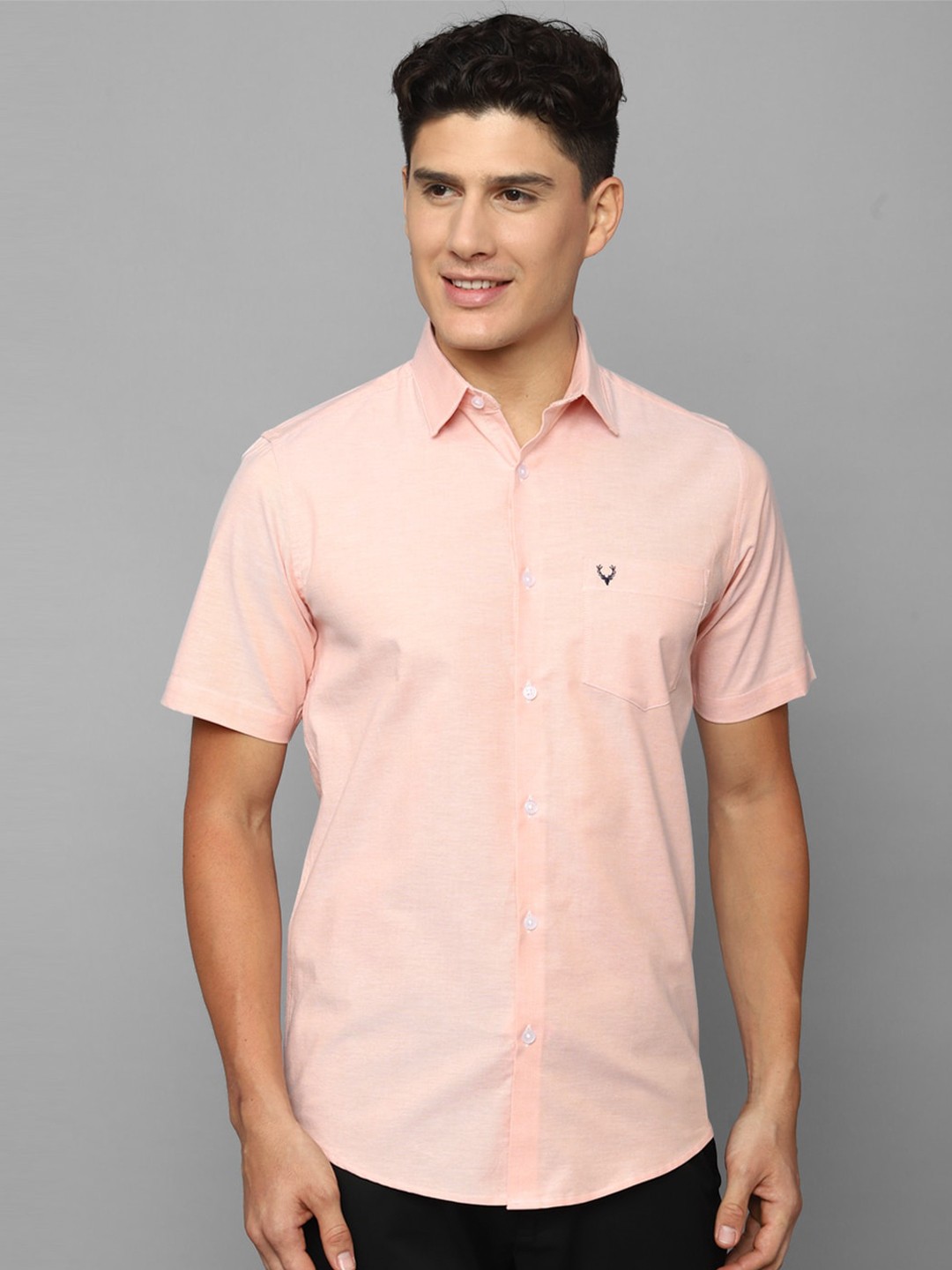 

Allen Solly Men Slim Fit Cotton Casual Shirt, Peach