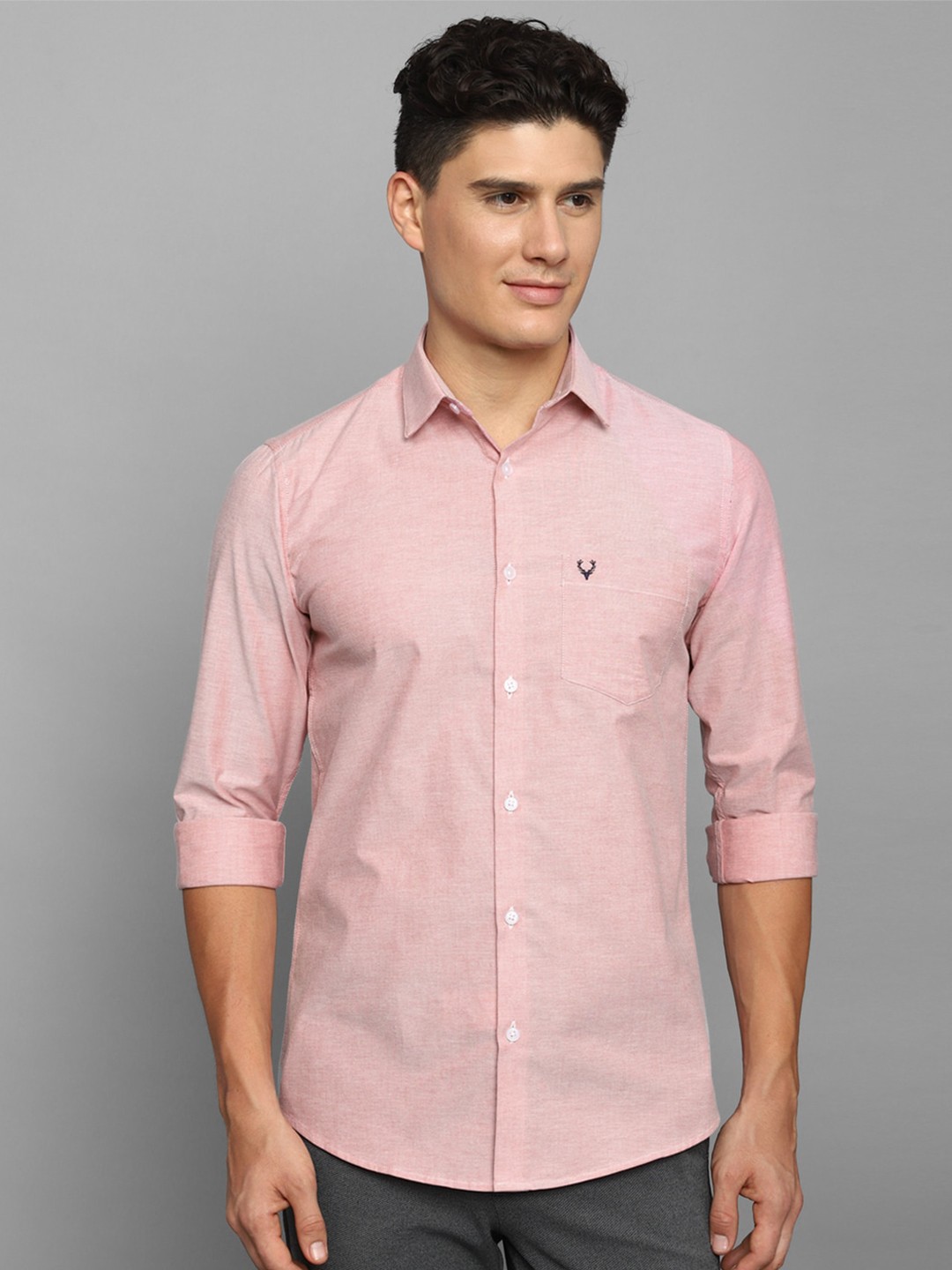

Allen Solly Men Cotton Slim Fit Opaque Casual Shirt, Pink