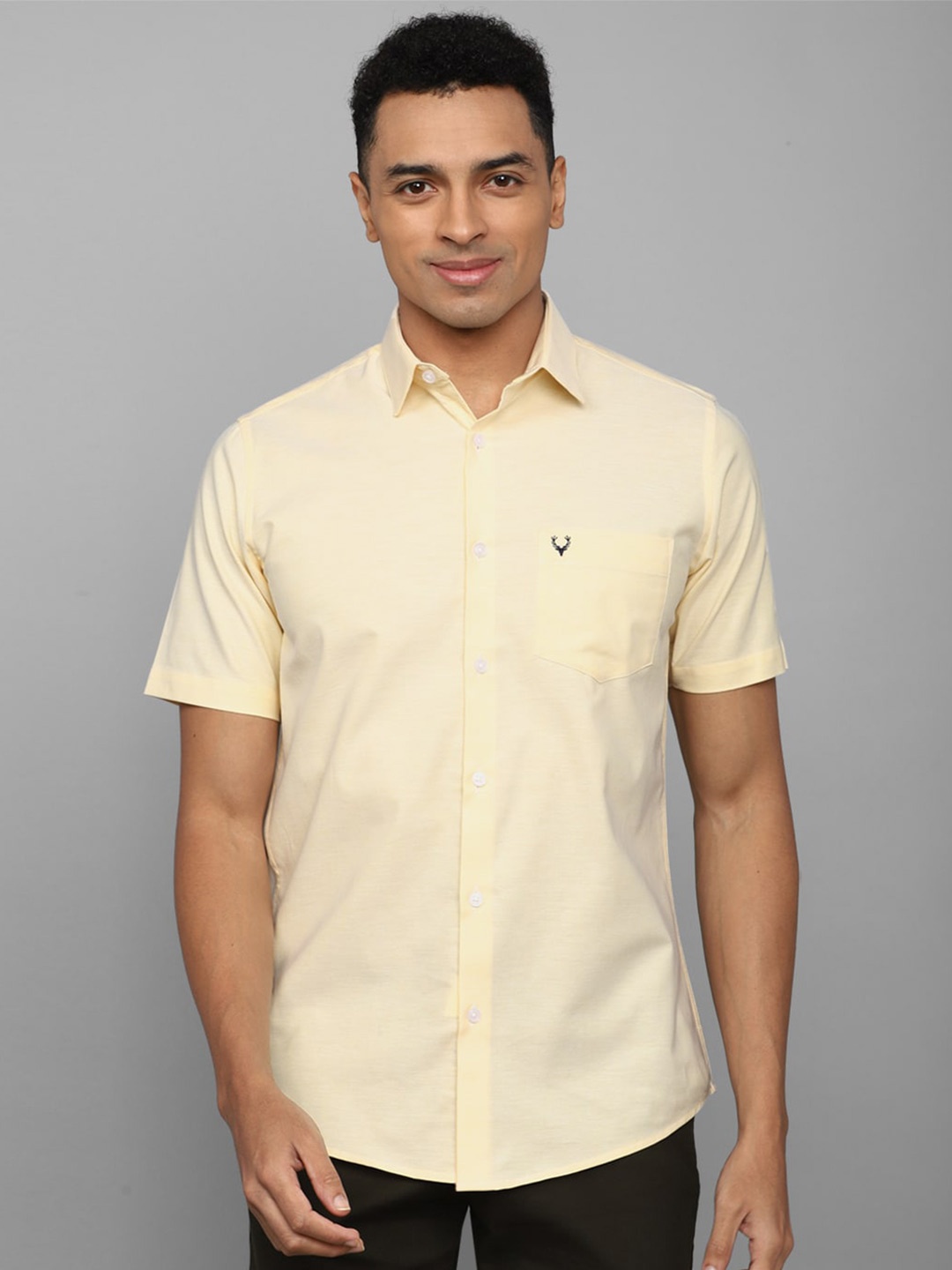 

Allen Solly Men Slim Fit Opaque Casual Shirt, Yellow