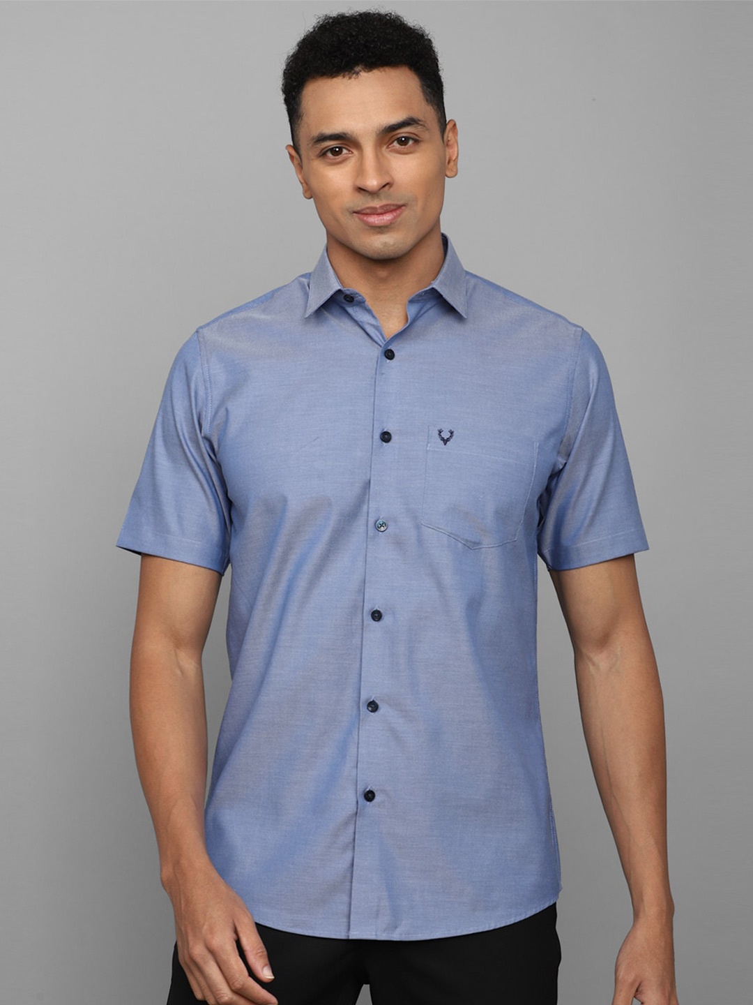 

Allen Solly Spread Collar Short Sleeves Slim Fit Formal Shirt, Blue