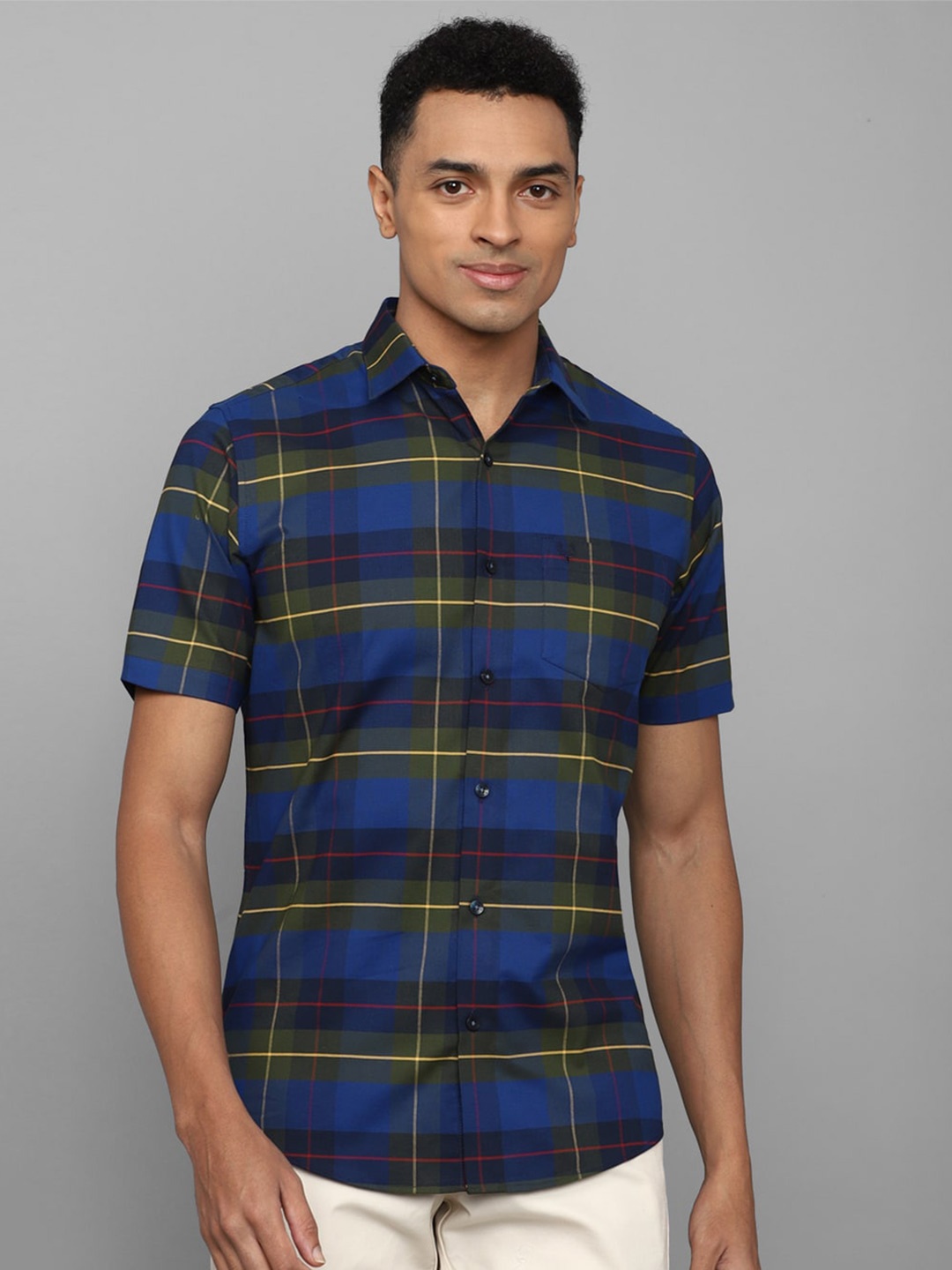 

Allen Solly Slim Fit Tartan Checked Opaque Casual Shirt, Blue