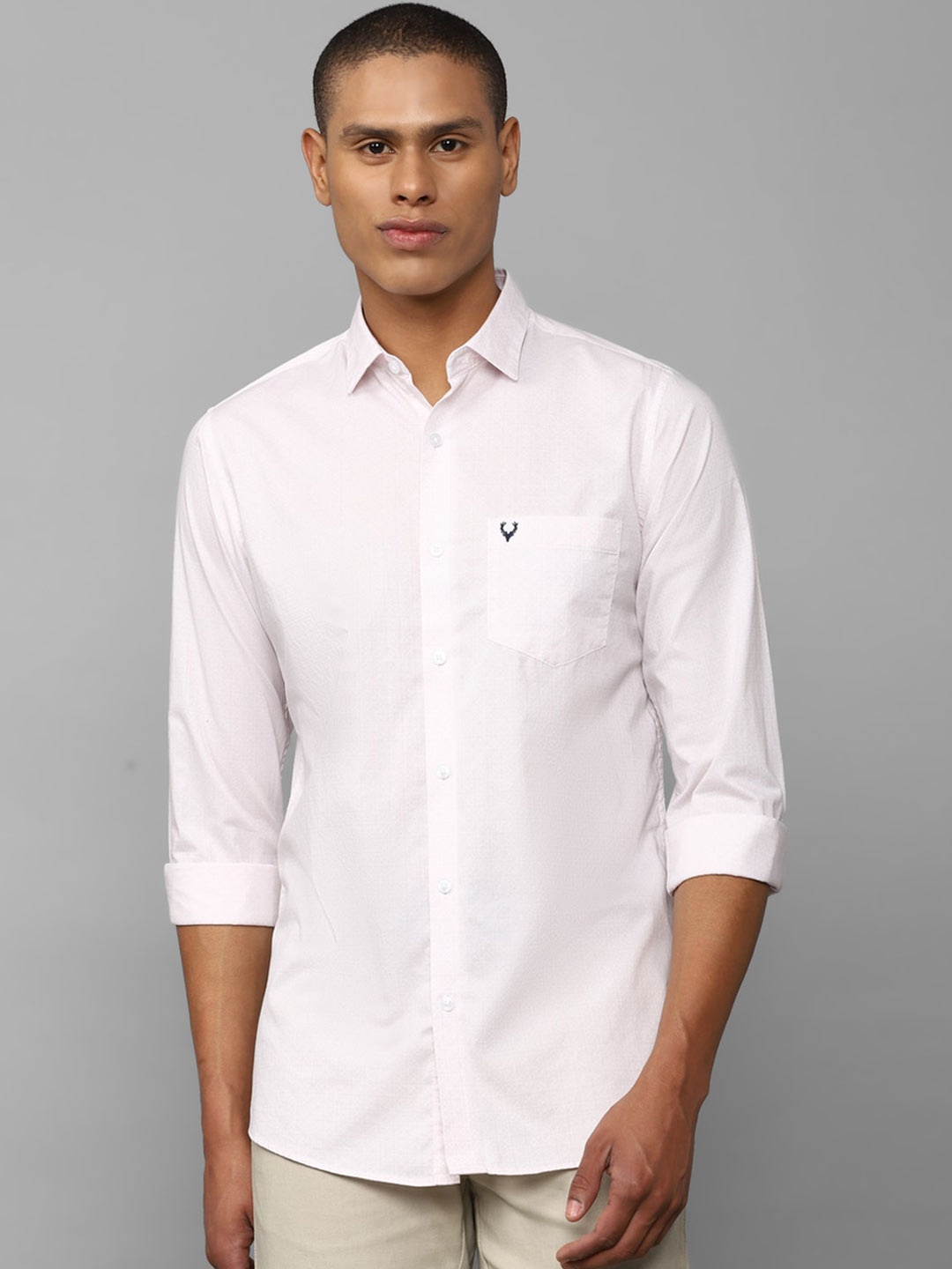 

Allen Solly Spread Collar Pure Cotton Slim Fit Opaque Casual Shirt, White