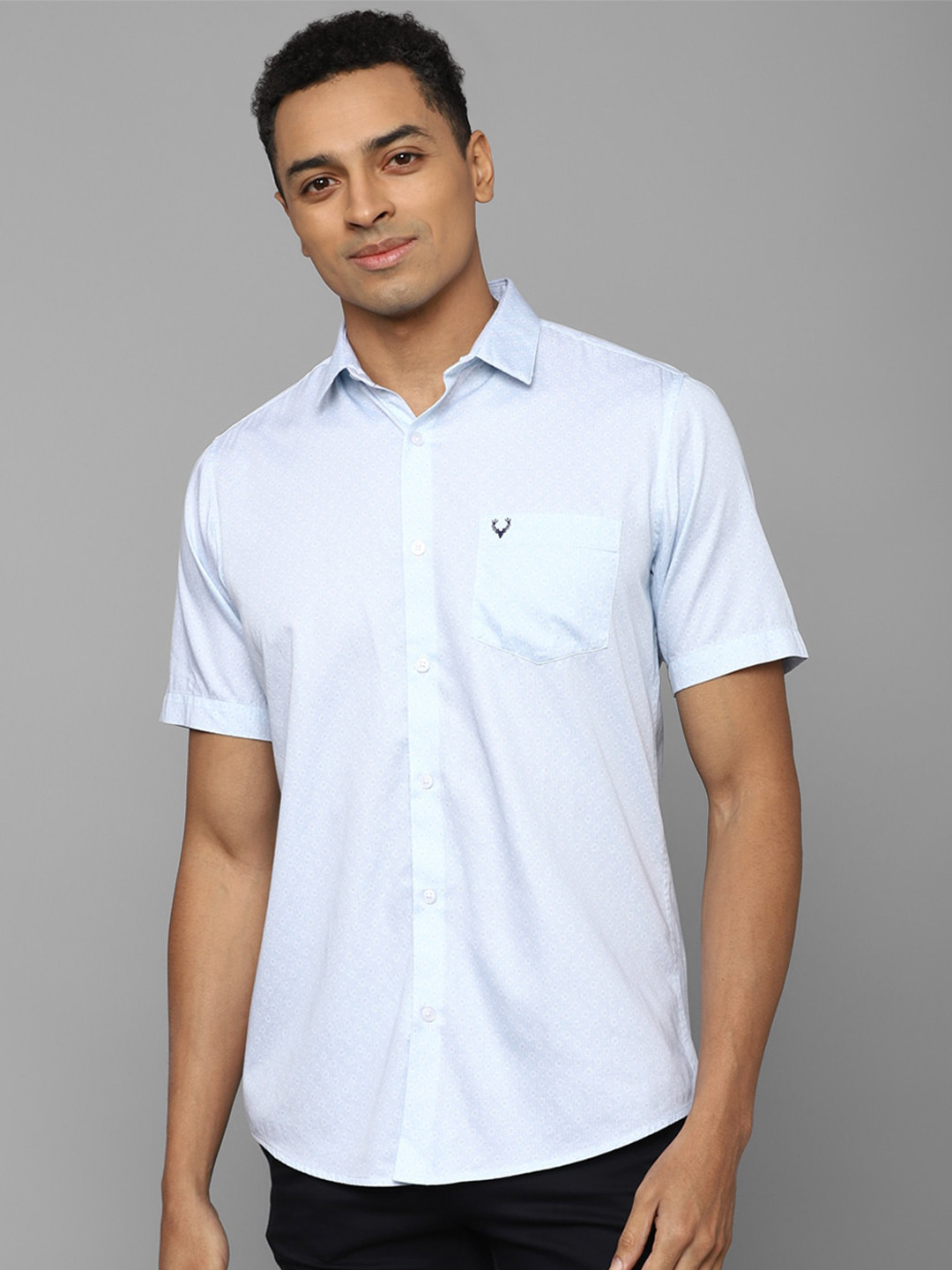 

Allen Solly Slim Fit Micro Ditsy Printed Pure Cotton Casual Shirt, Blue