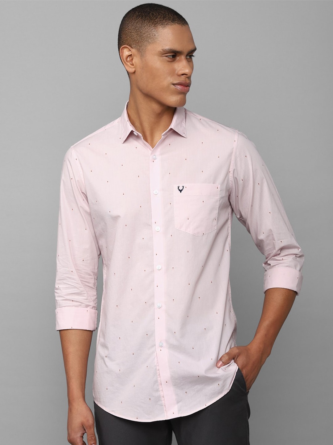 

Allen Solly Micro Ditsy Printed Pure Cotton Slim Fit Casual Shirt, Pink