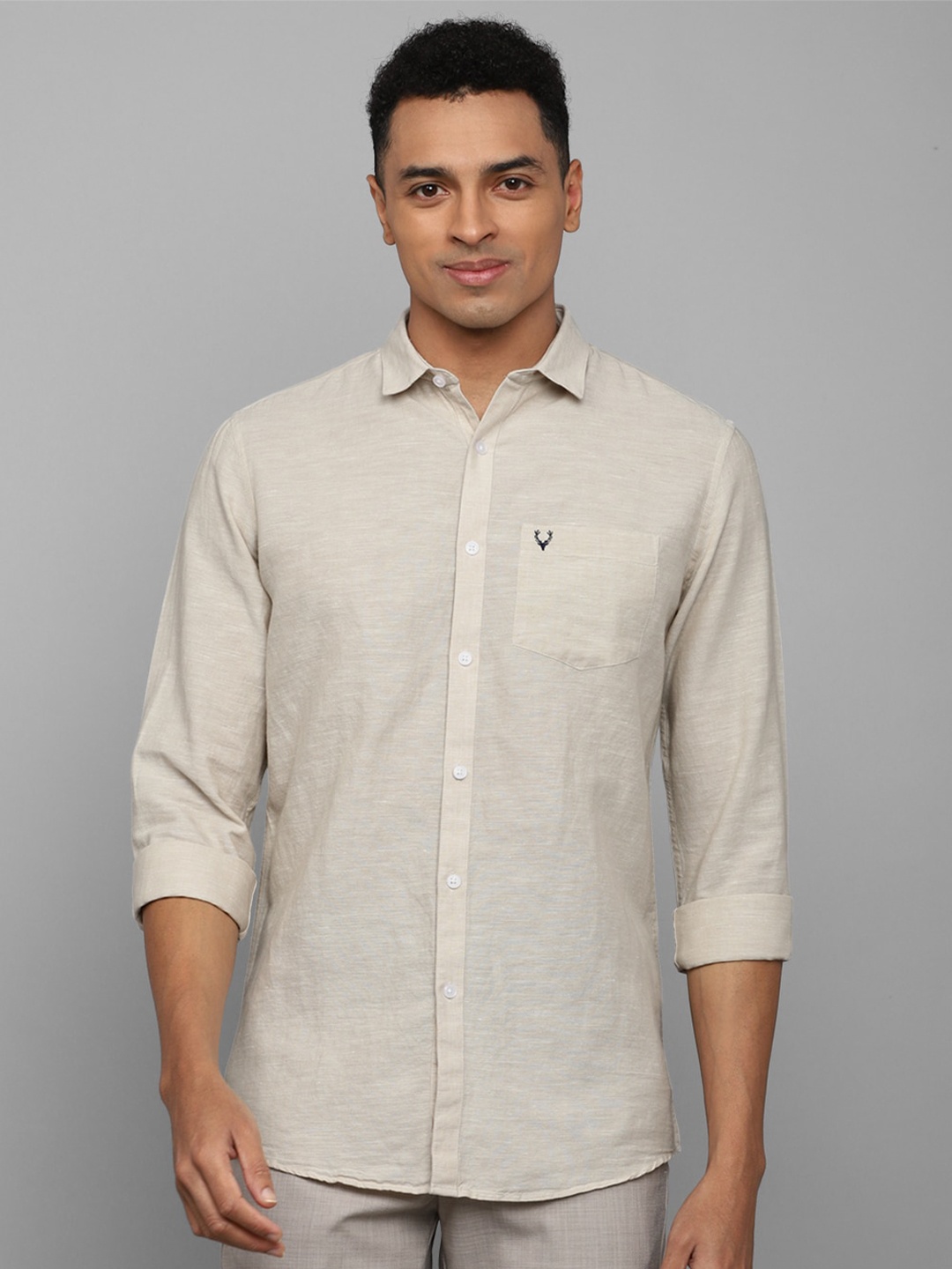 

Allen Solly Long Sleeves Slim Fit Casual Shirt, Beige