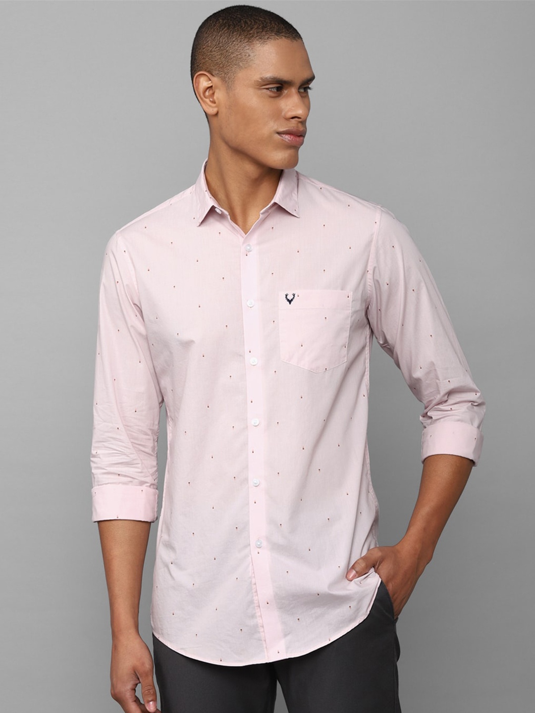 

Allen Solly Micro Ditsy Printed Pure Cotton Slim Fit Opaque Casual Shirt, Pink