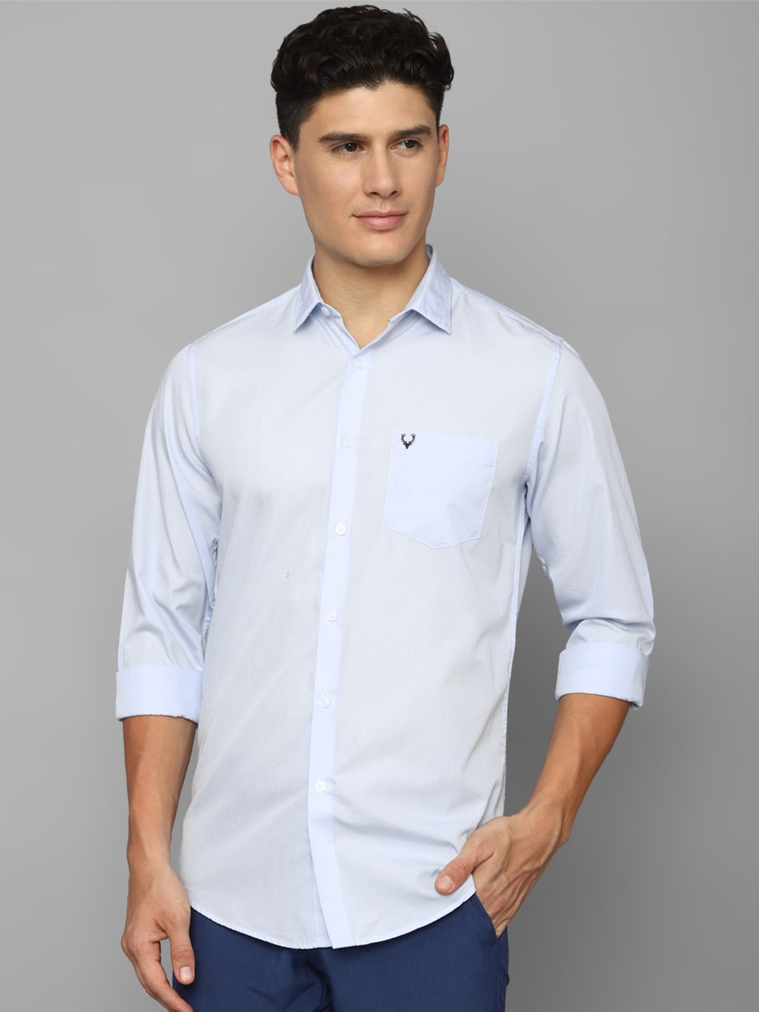 

Allen Solly Slim Fit Pure Cotton Casual Shirt, Blue