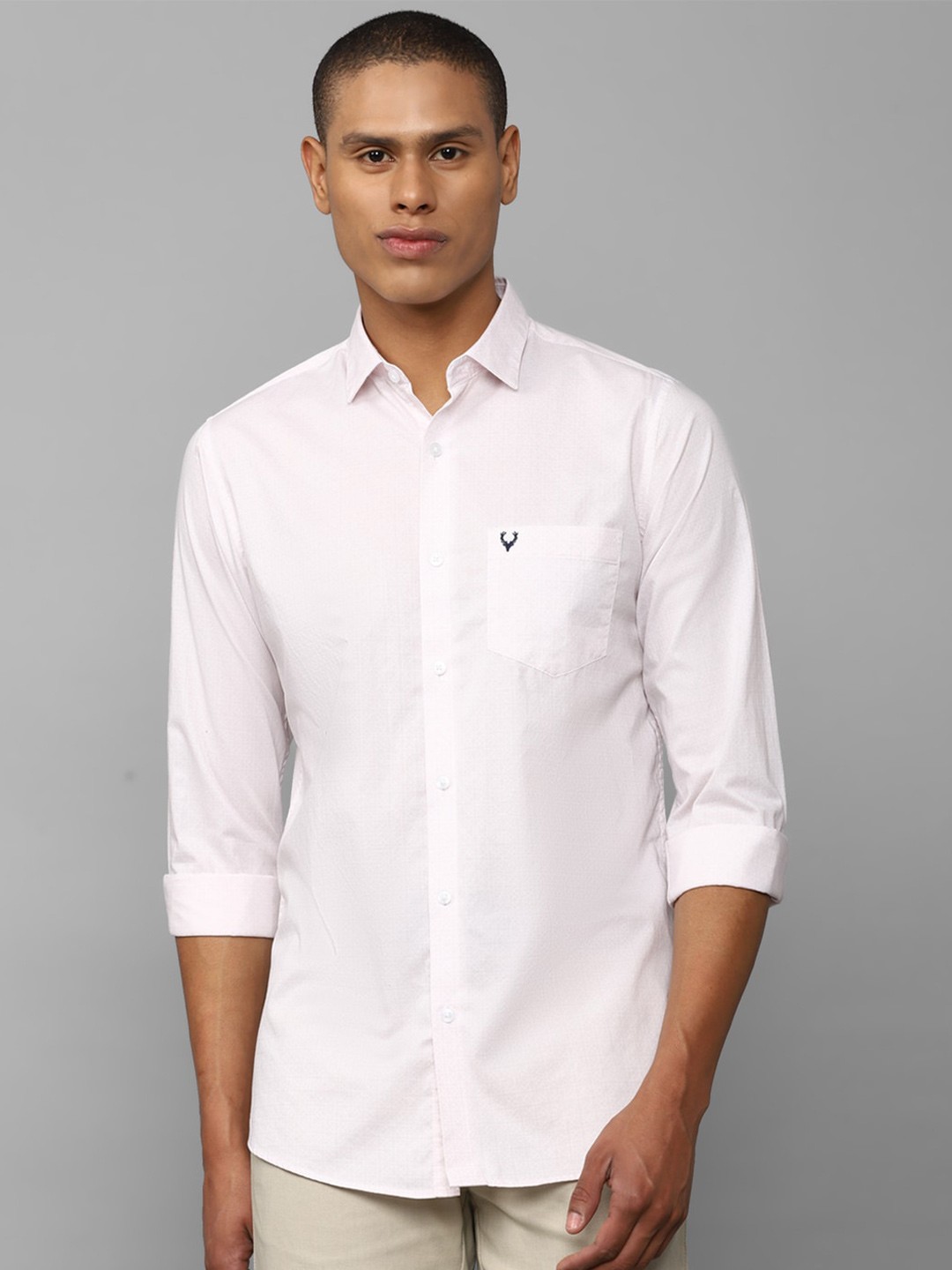 

Allen Solly Self Design Pure Cotton Slim Fit Opaque Casual Shirt, White