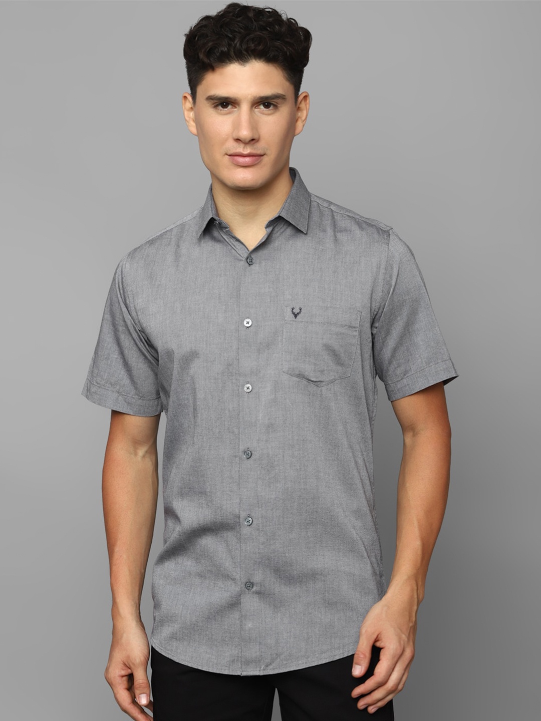 

Allen Solly Pure Cotton Casual Slim Fit Shirt, Grey