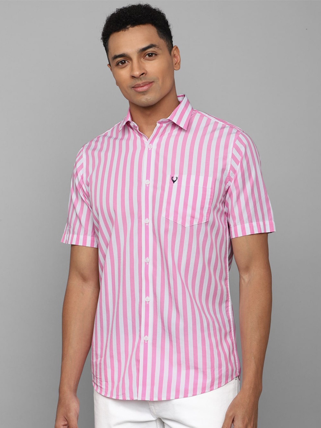 

Allen Solly Striped Slim Fit Pure Cotton Casual Shirt, Pink