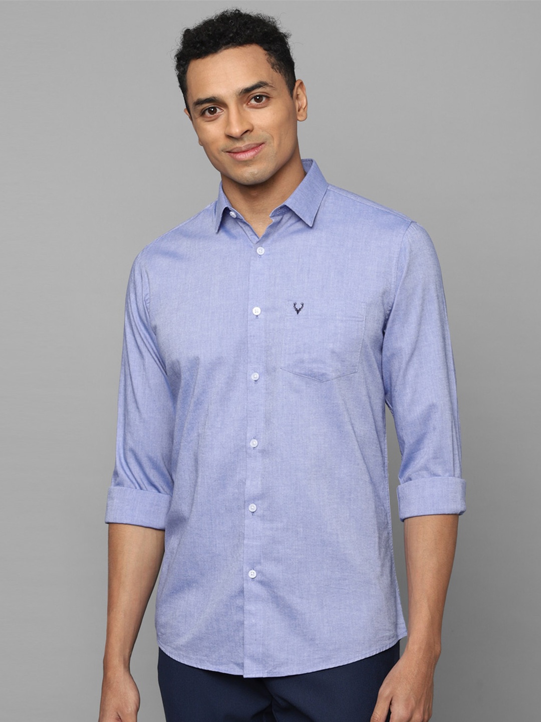 

Allen Solly Slim Fit Opaque Casual Pure Cotton Shirt, Blue
