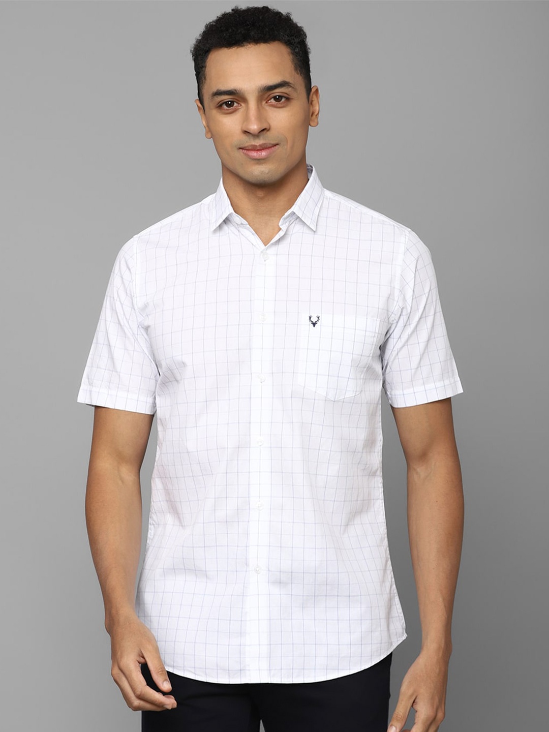 

Allen Solly Windowpane checked Pure Cotton Casual Shirt, White