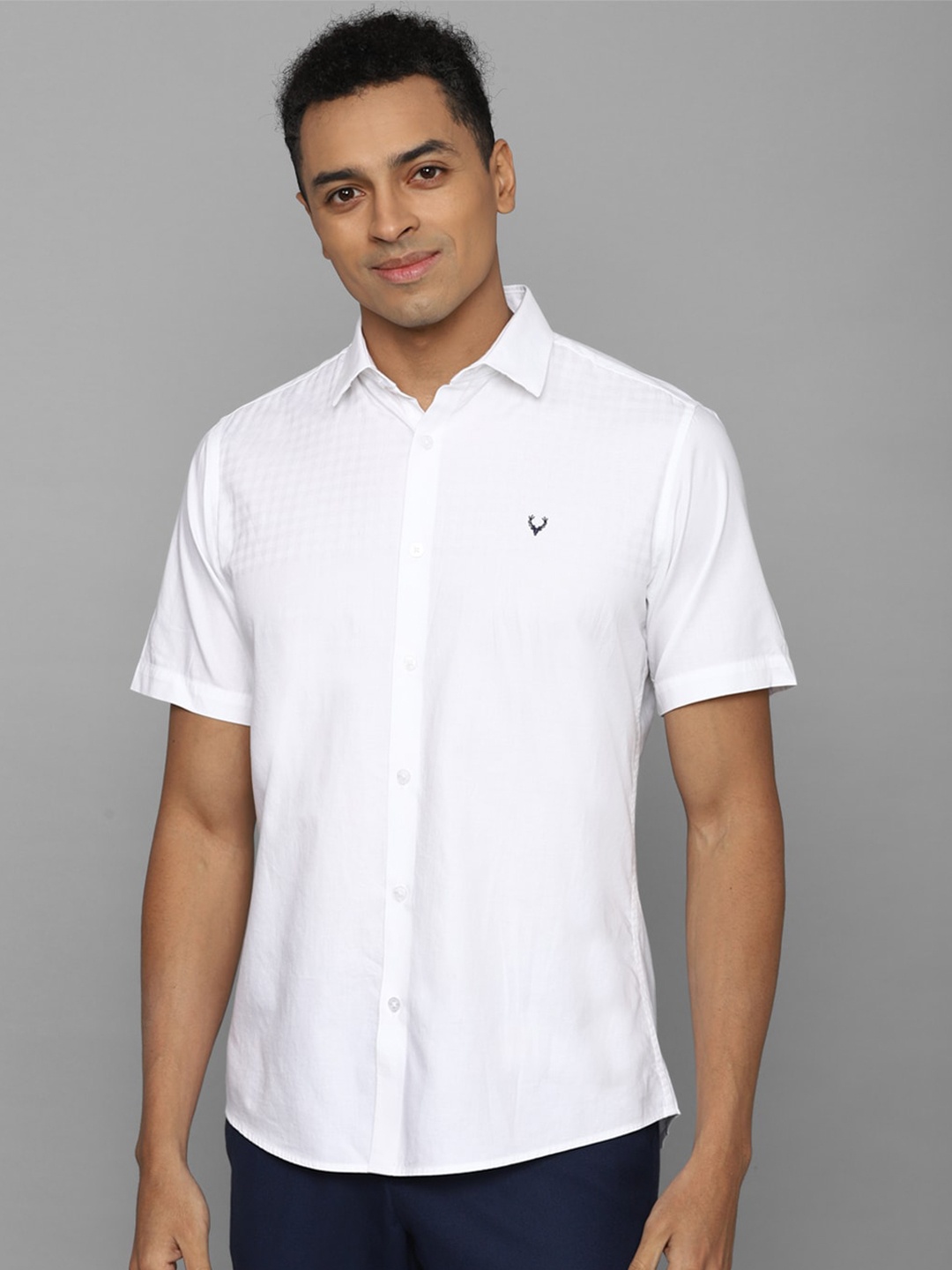 

Allen Solly Men Slim Fit Opaque Pure Cotton Casual Shirt, White