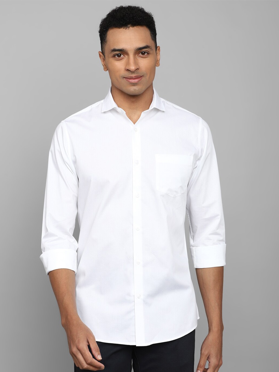 

Allen Solly Spread Collar Pure Cotton Slim Fit Casual Shirt, White